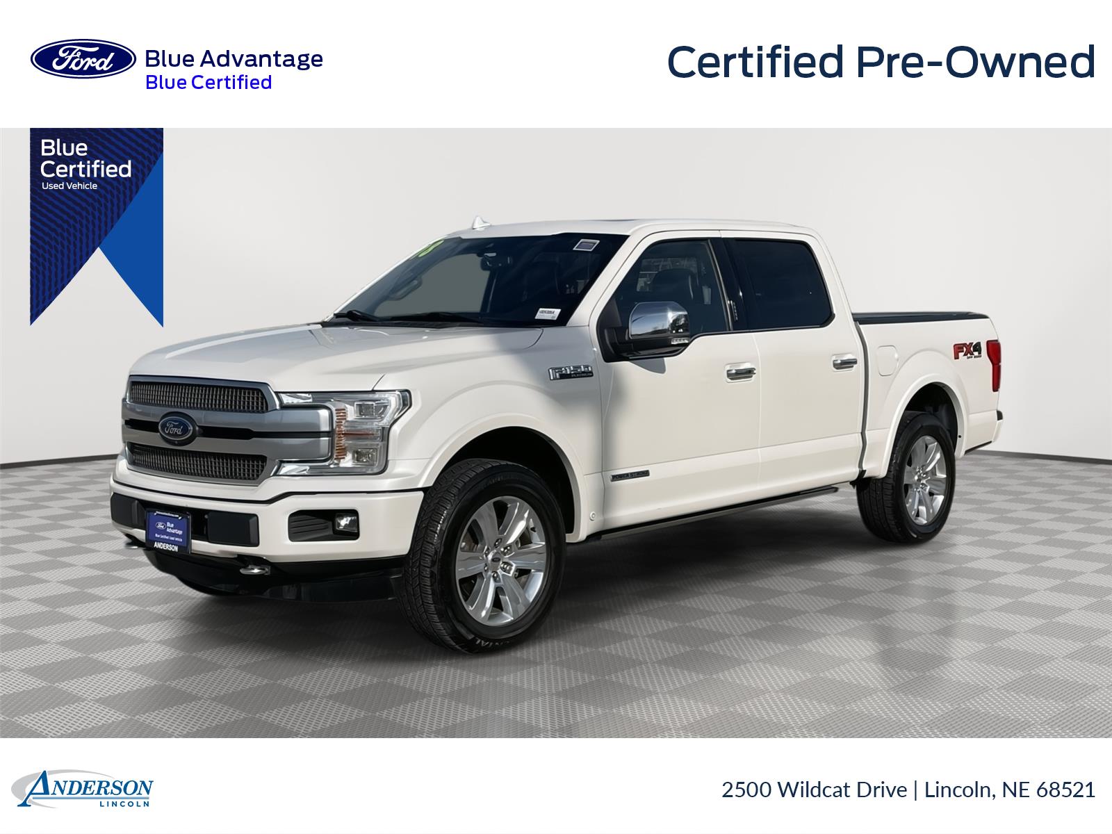 White Platinum Metallic Tri-Coat 2018 Ford F-150 Platinum SuperCrew 4WD Pickup Truck Four-Wheel Drive Automatic