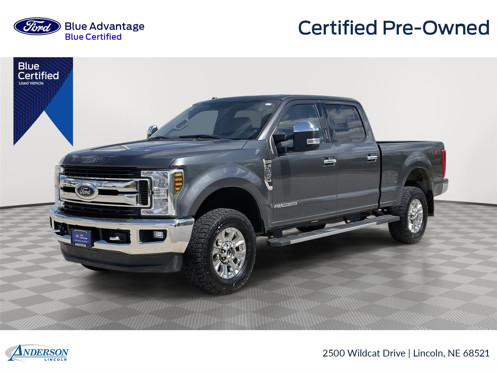 Gray (Magnetic) 2019 Ford F-250 Super Duty XLT Crew Cab 4WD Pickup Truck Four-Wheel Drive 6-Speed Automatic