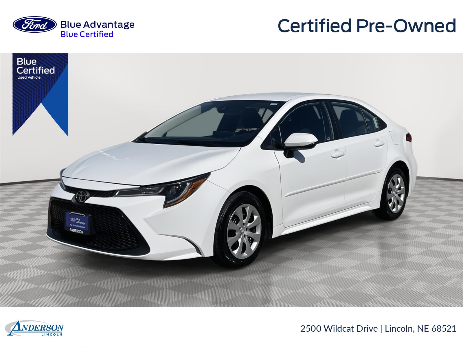 Super White 2021 Toyota Corolla LE FWD Sedan Front-Wheel Drive Continuously Variable Transmission