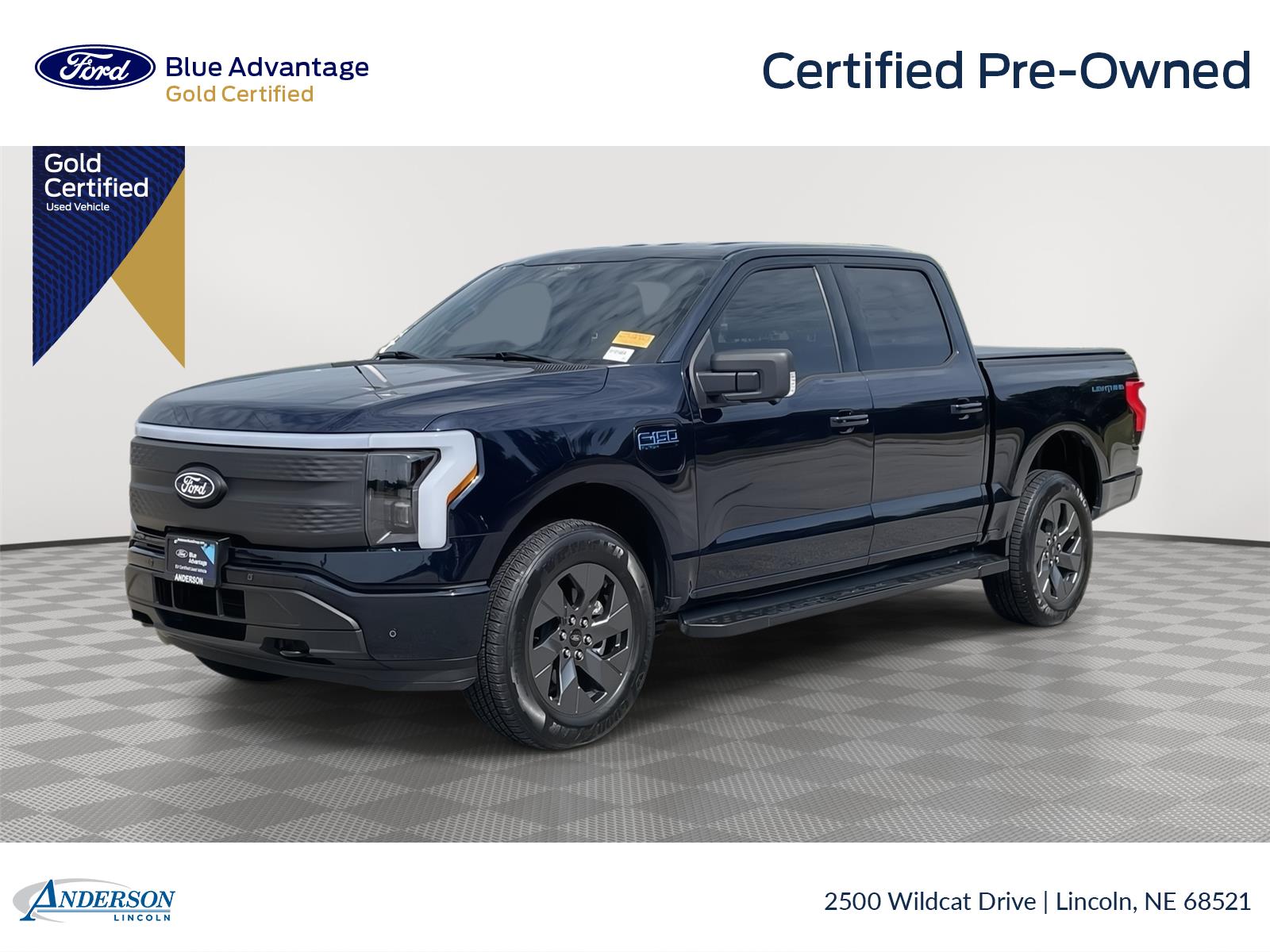 Antimatter Blue Metallic 2025 Ford F-150 Lightning Pickup Truck All-Wheel Drive Automatic