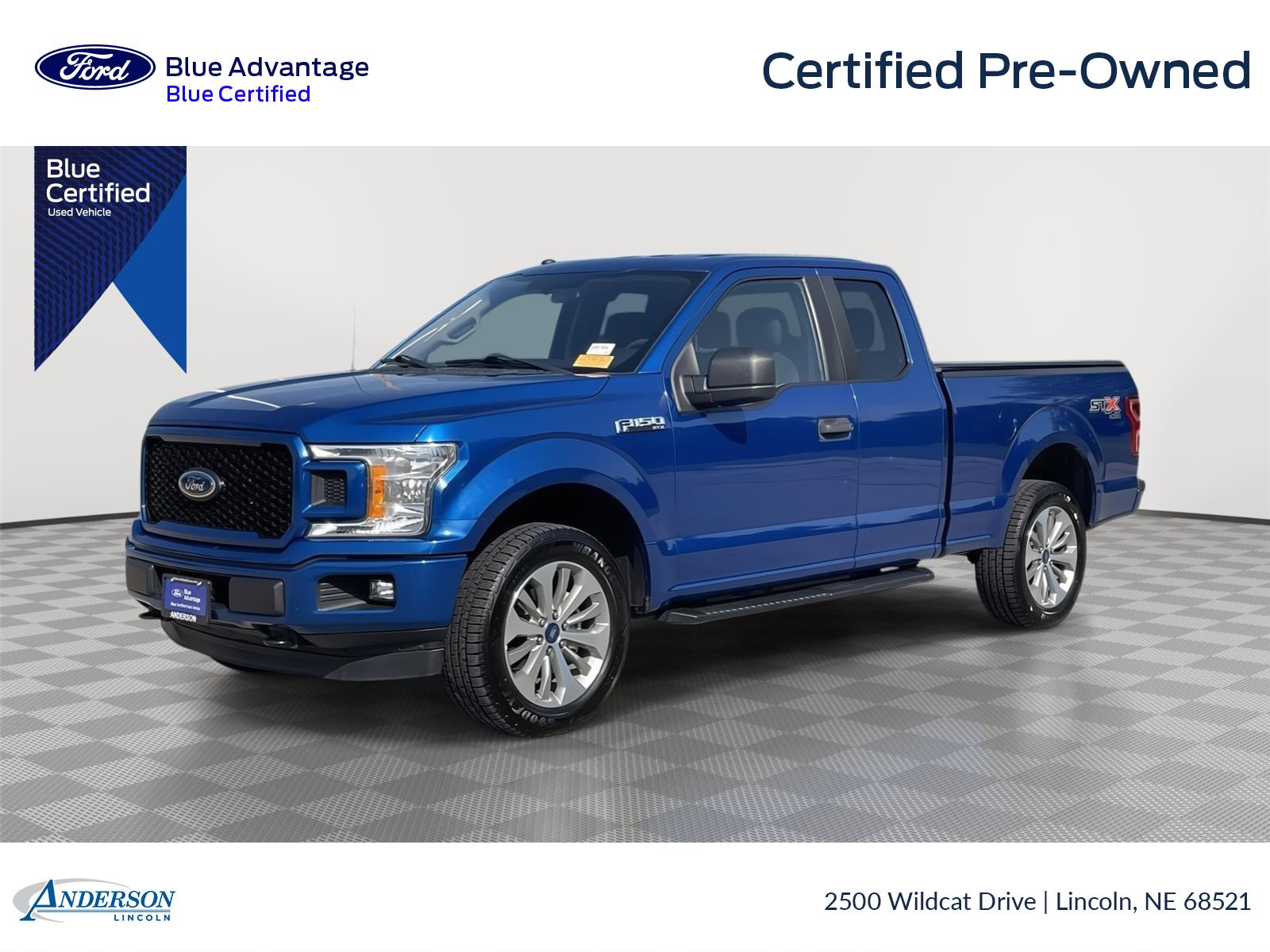 Lightning Blue 2018 Ford F-150 Pickup Truck Four-Wheel Drive Automatic