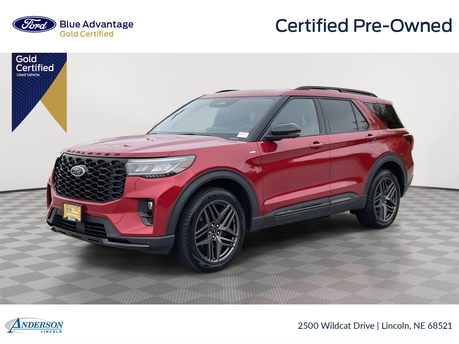 Rapid Red Metallic Tinted Clearcoat 2025 Ford Explorer SUV / Crossover All-Wheel Drive Automatic