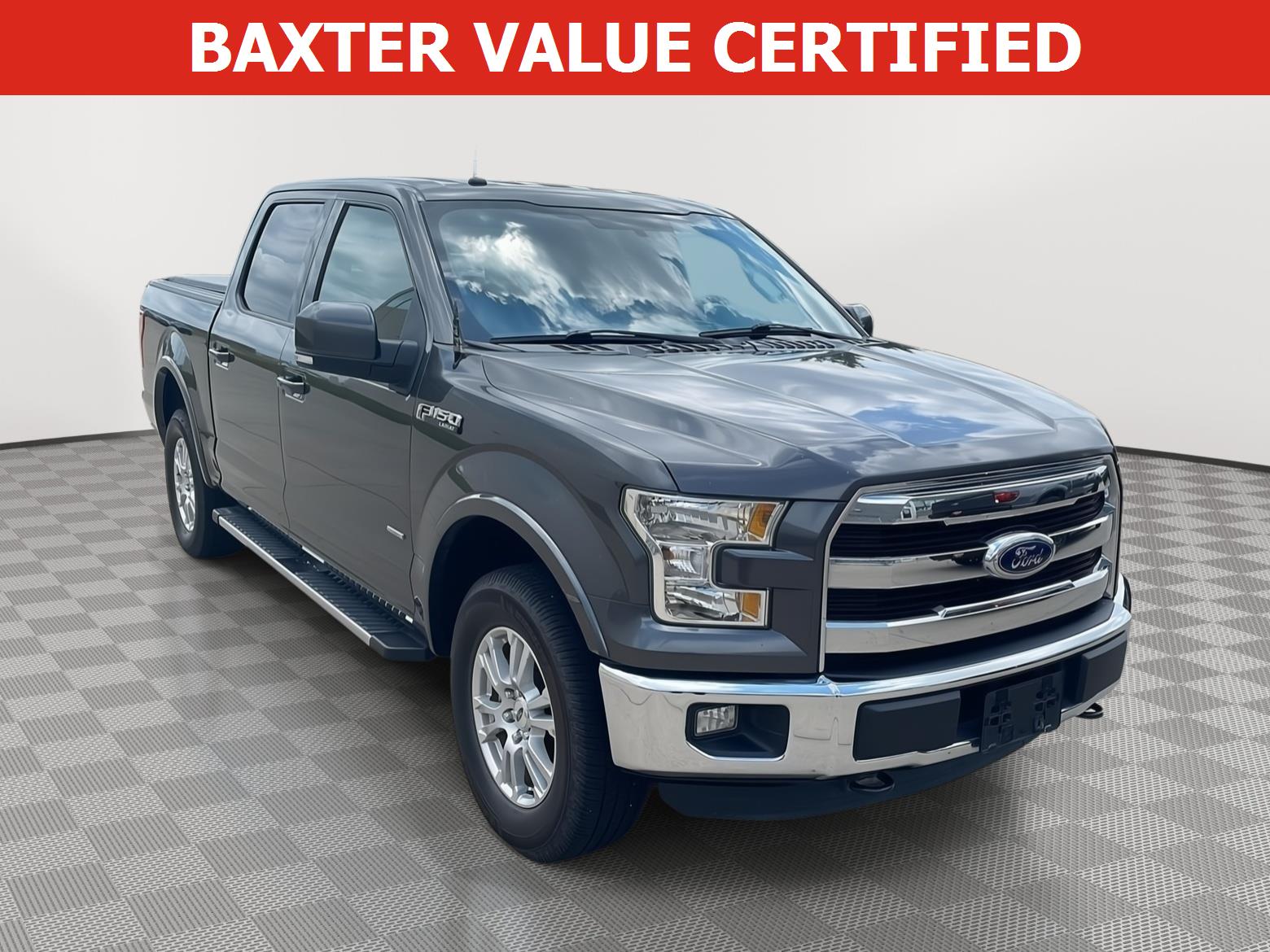 Gray (Magnetic Metallic) 2016 Ford F-150 Lariat SuperCrew 4WD Pickup Truck Four-Wheel Drive 6-Speed Automatic