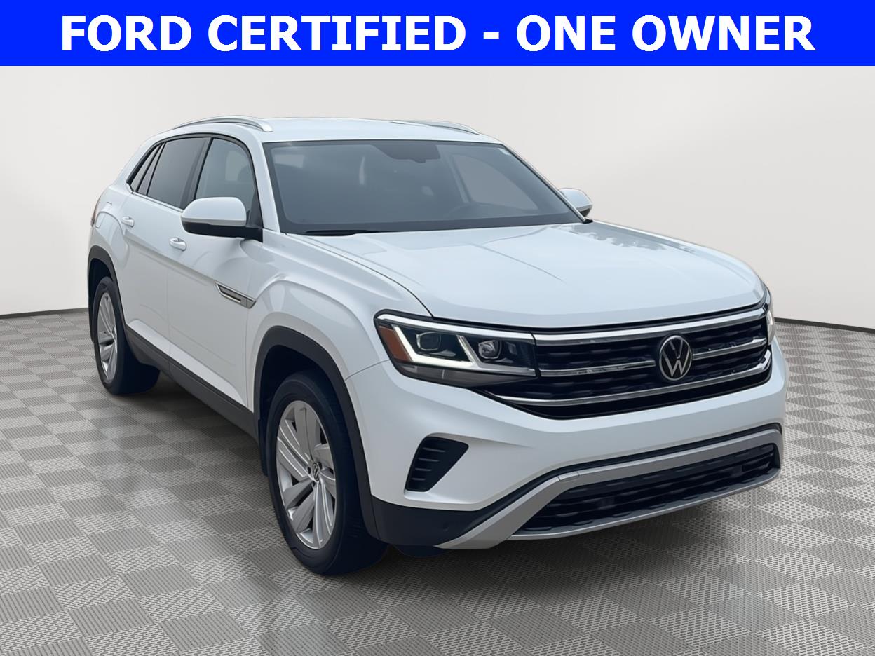 Pure White 2023 Volkswagen Atlas Cross Sport SUV / Crossover All-Wheel Drive