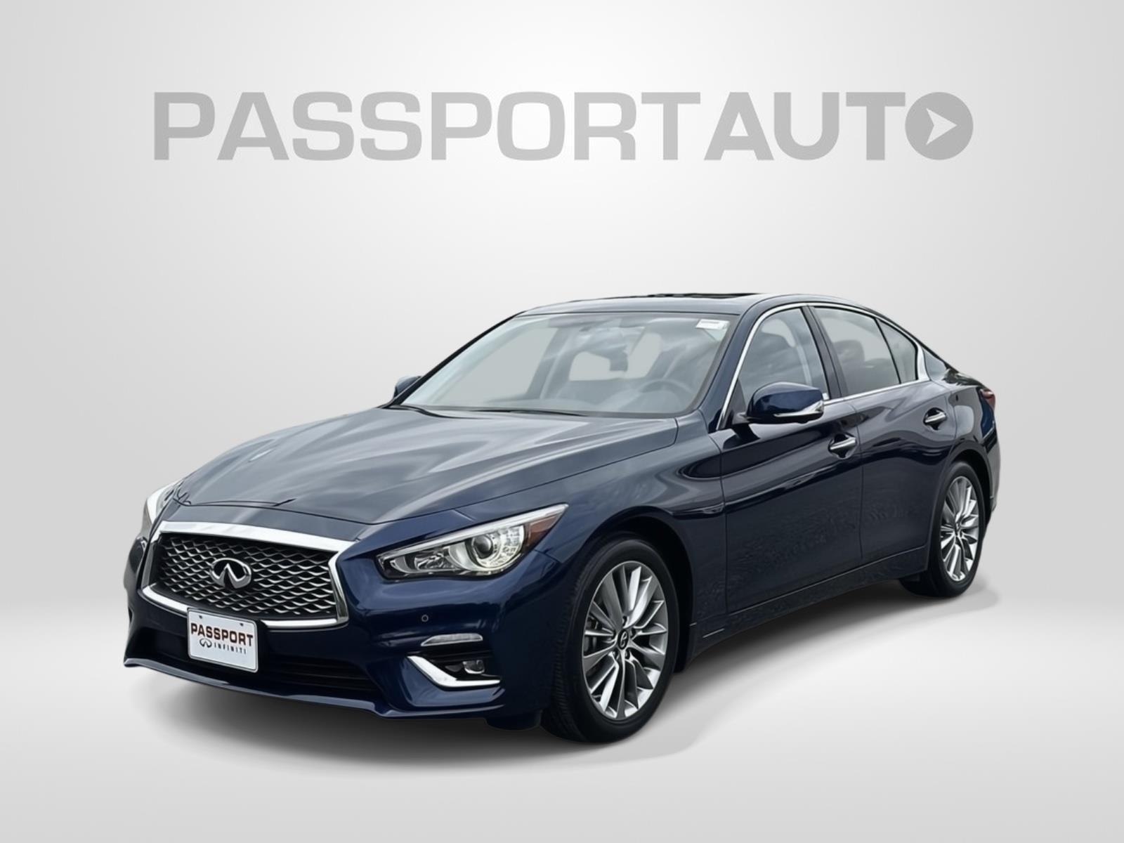 Grand Blue 2024 INFINITI Q50 Sedan Rear-Wheel Drive 7-Speed Automatic Overdrive