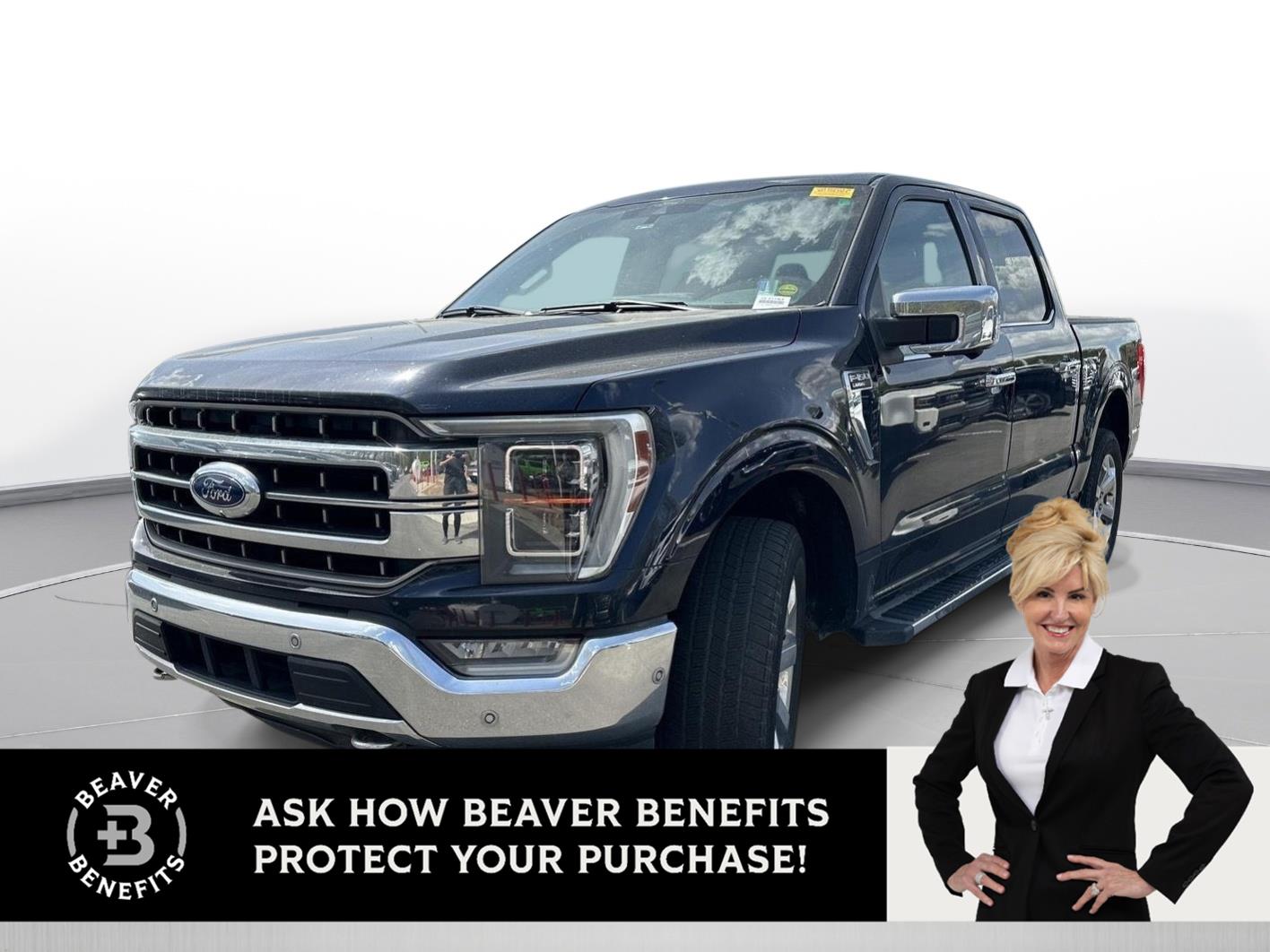 Antimatter Blue Metallic 2021 Ford F-150 Lariat SuperCrew 4WD Pickup Truck Four-Wheel Drive Automatic