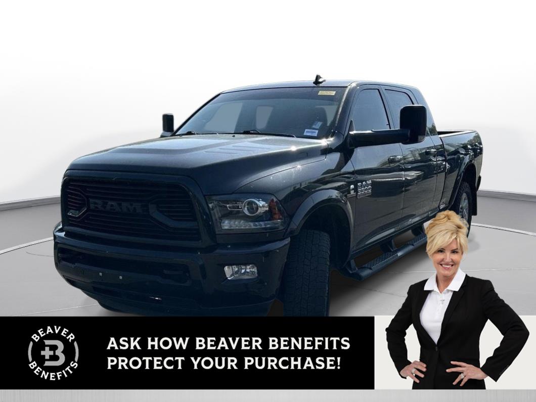 Brilliant Black Crystal Pearlcoat 2018 RAM 3500 Laramie Mega Cab 4WD Pickup Truck Four-Wheel Drive 6-Speed Automatic