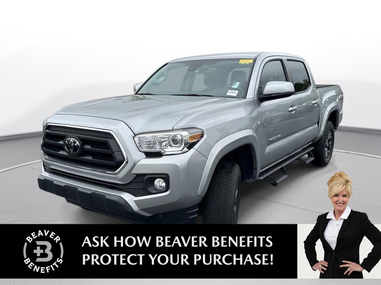Celestial Silver Metallic 2023 Toyota Tacoma SR5 V6 Double Cab 4WD Pickup Truck Four-Wheel Drive Automatic