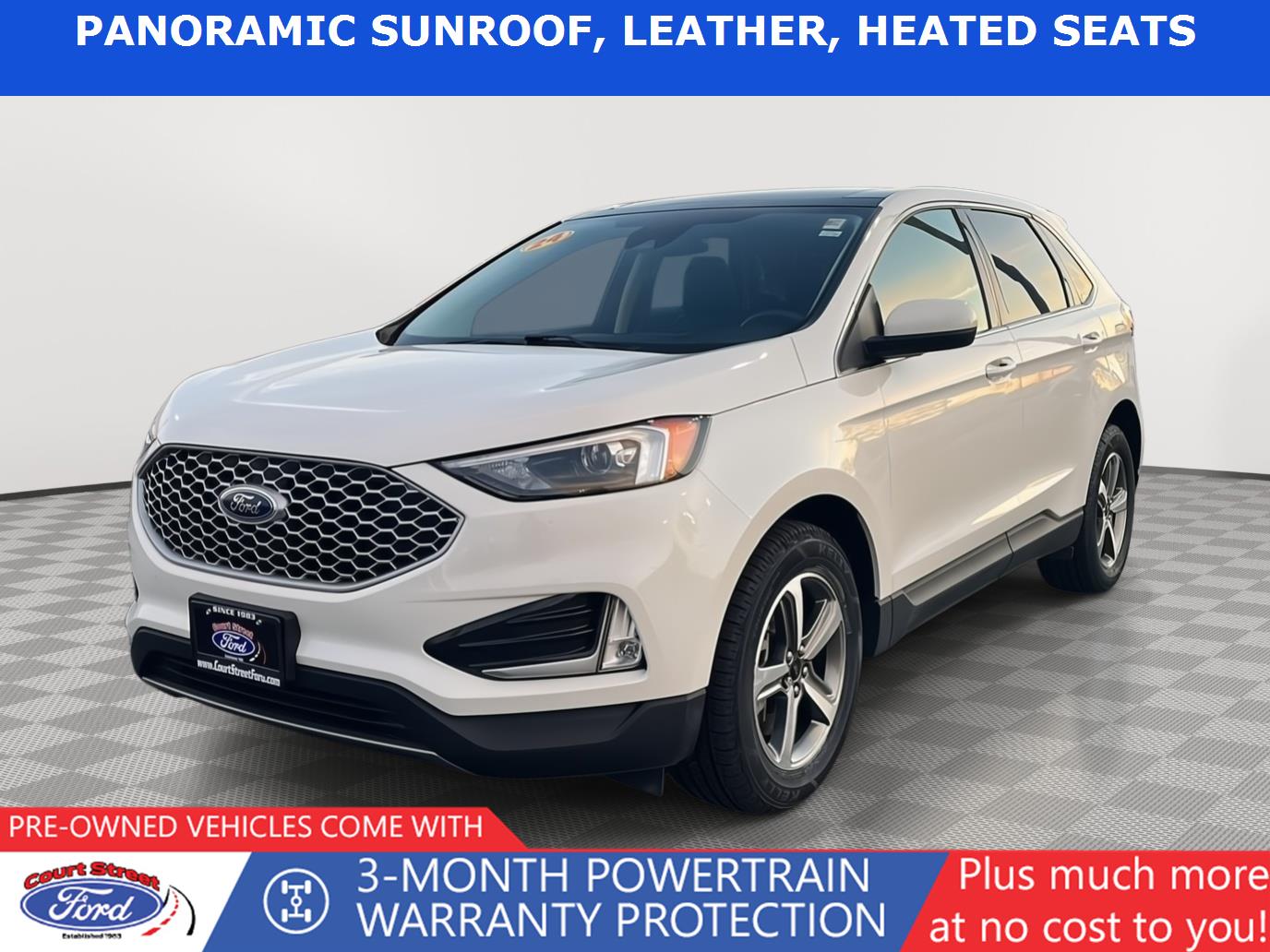 Star White Metallic Tri-Coat 2024 Ford Edge SEL AWD SUV / Crossover All-Wheel Drive 8-Speed Automatic