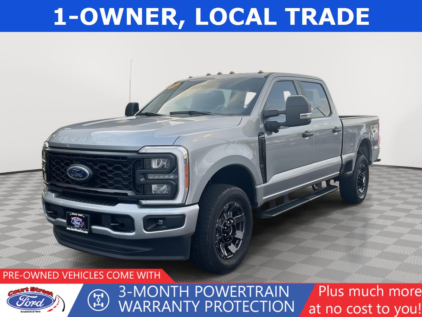 Iconic Silver 2023 Ford F-250 Super Duty XL Crew Cab 4WD Pickup Truck Four-Wheel Drive Automatic