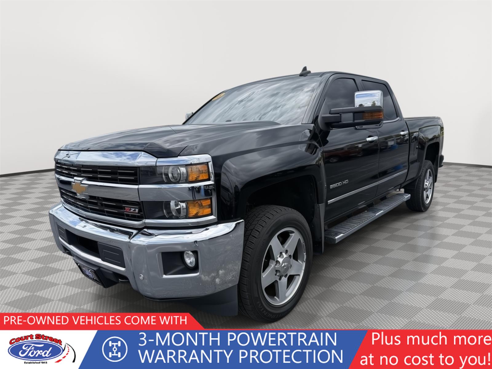 Black 2016 Chevrolet Silverado 2500HD LTZ Crew Cab 4WD Pickup Truck Four-Wheel Drive 6-Speed Automatic