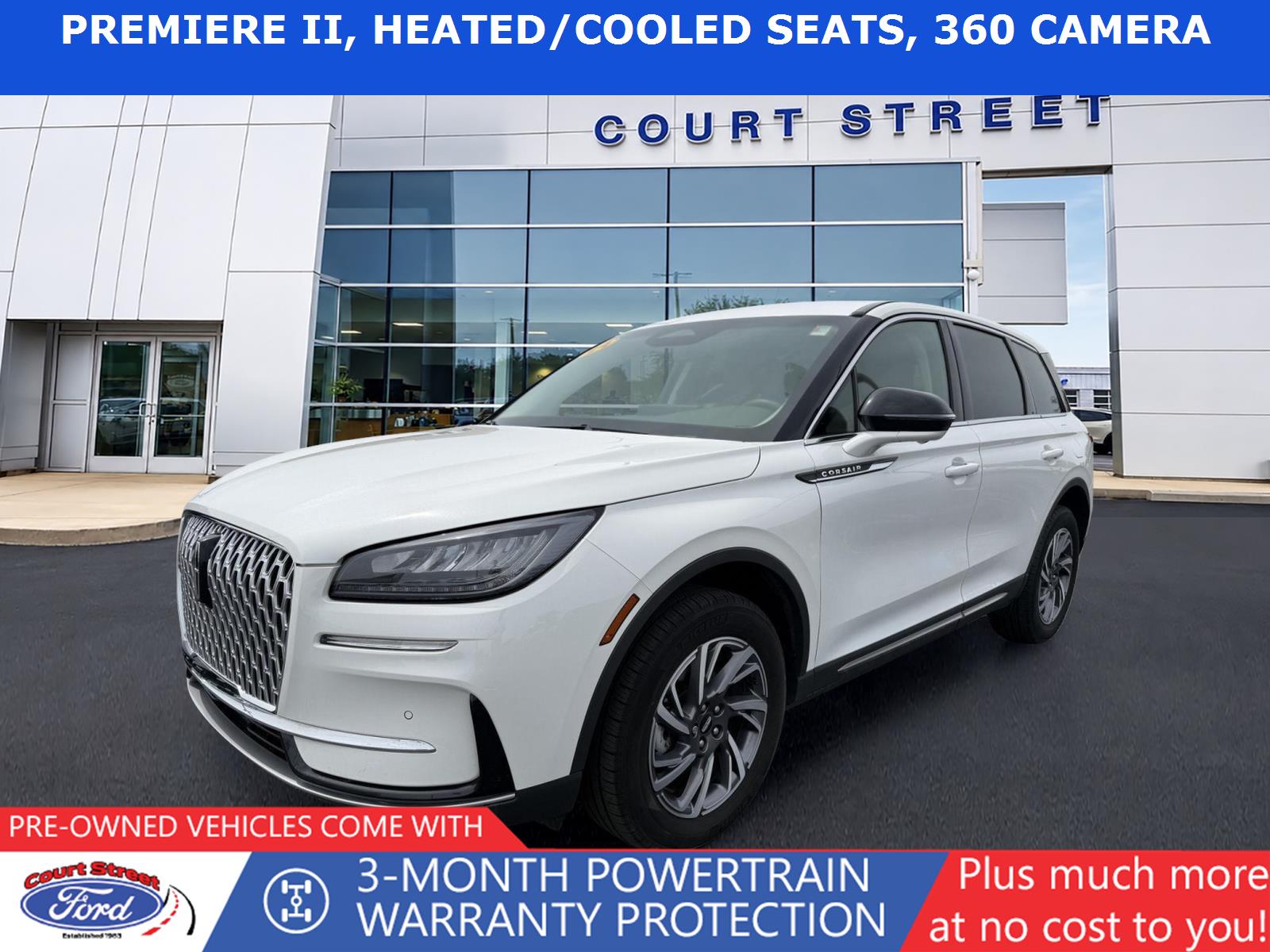 Pristine White Metallic Tri-Coat 2024 Lincoln Corsair SUV / Crossover All-Wheel Drive 8-Speed Automatic