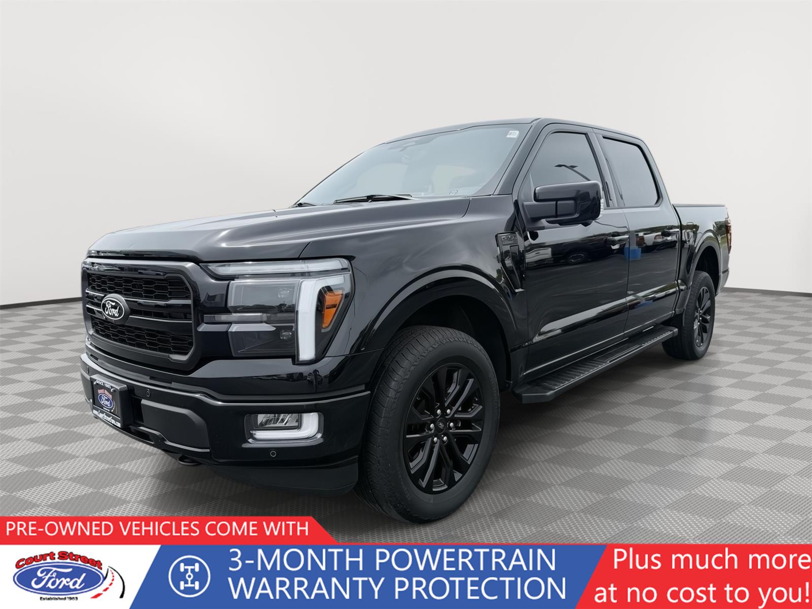 Agate Black 2024 Ford F-150 Lariat SuperCrew 4WD Pickup Truck Four-Wheel Drive Automatic