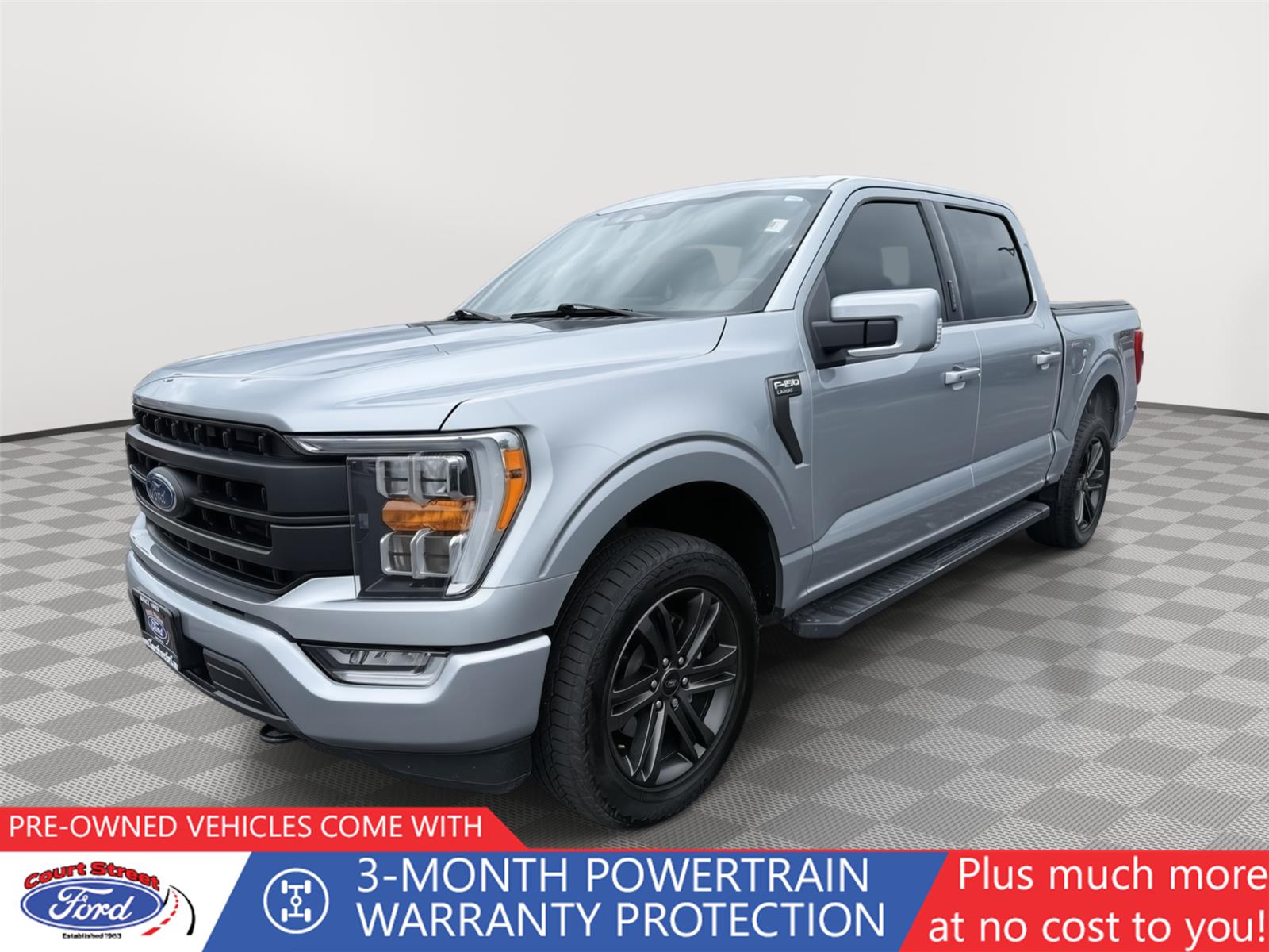 Iconic Silver 2022 Ford F-150 Lariat SuperCrew 4WD Pickup Truck Four-Wheel Drive Automatic
