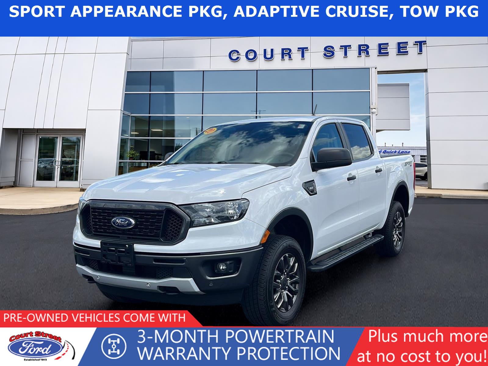 Iconic Silver 2020 Ford Ranger Pickup Truck Four-Wheel Drive Automatic