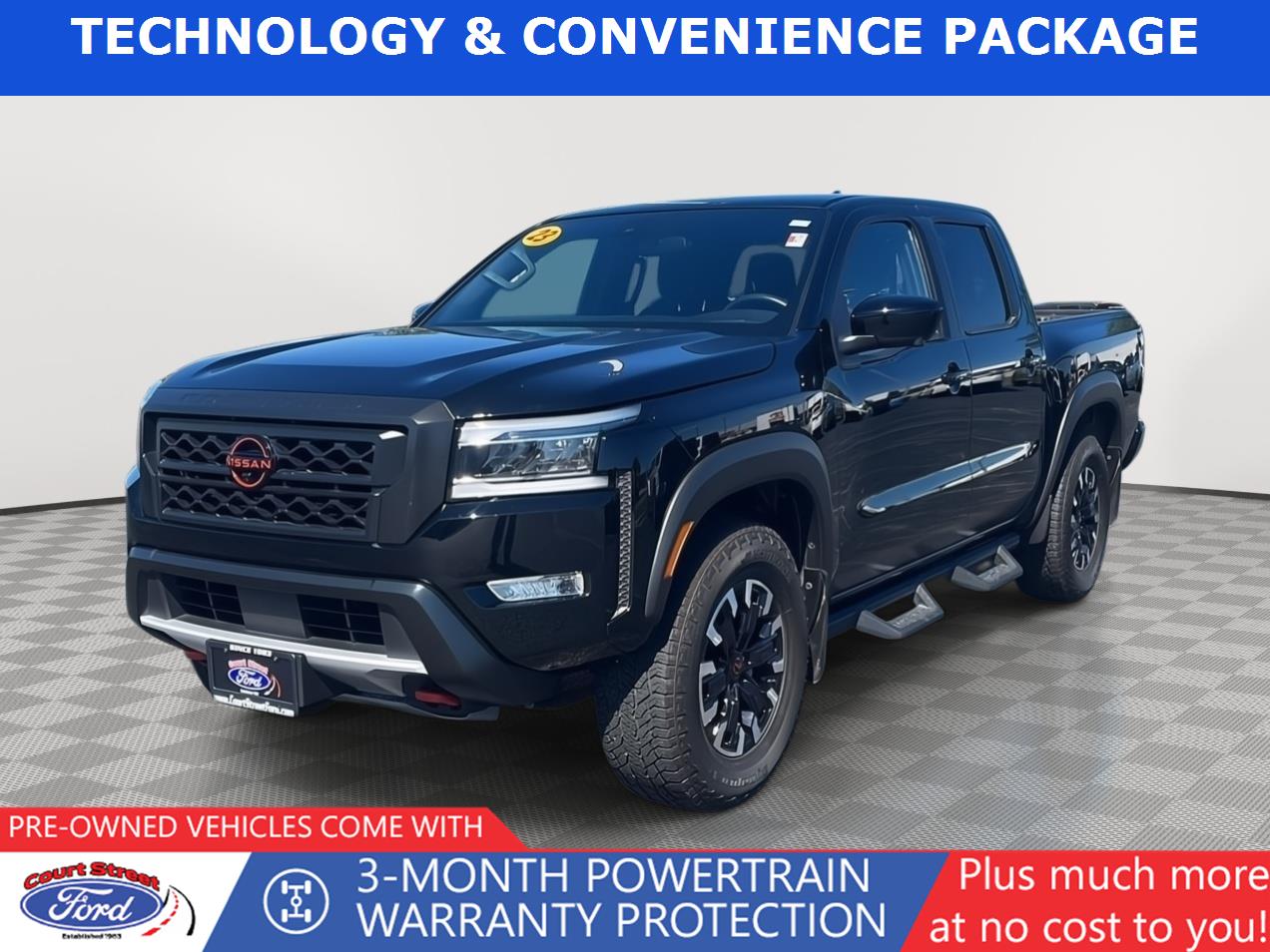 Super Black 2023 Nissan Frontier Pickup Truck Four-Wheel Drive Automatic