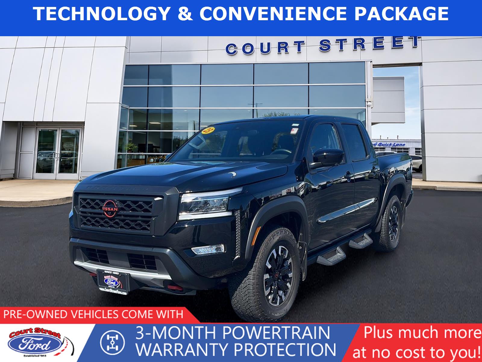 Super Black 2023 Nissan Frontier Pickup Truck Four-Wheel Drive Automatic