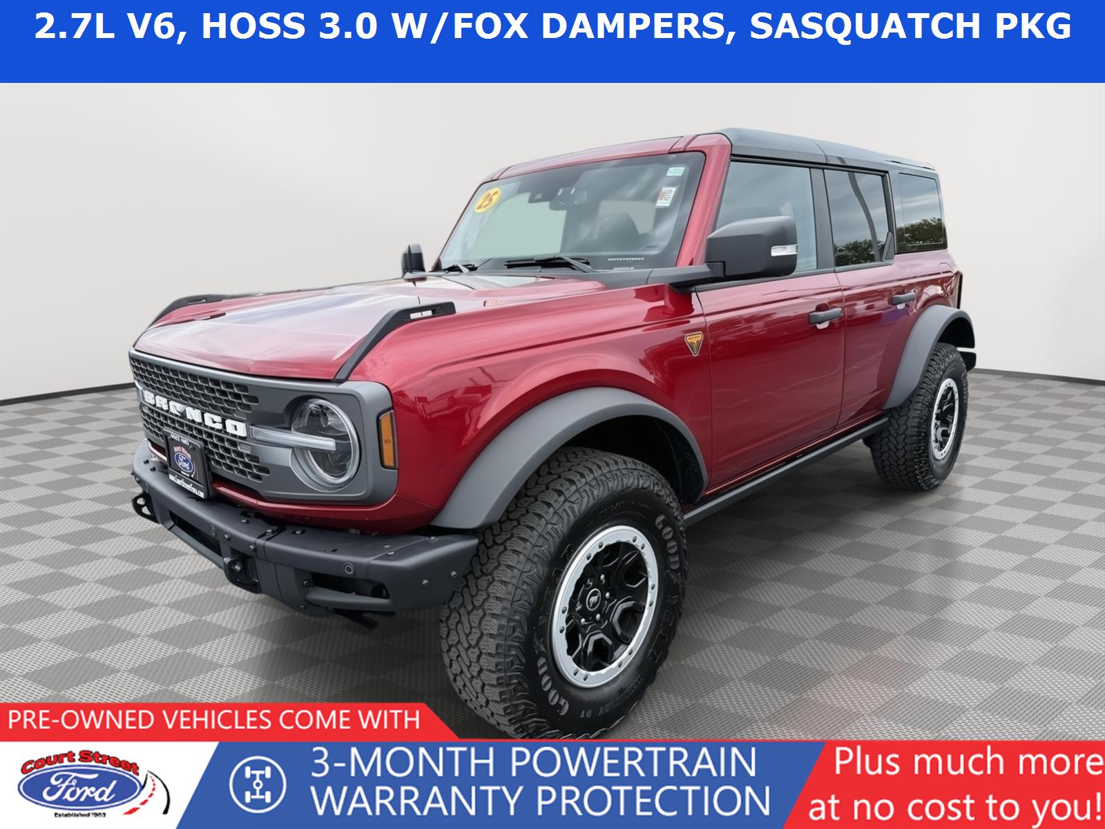 Ruby Red Metallic Tinted Clearcoat 2025 Ford Bronco SUV / Crossover Four-Wheel Drive Automatic