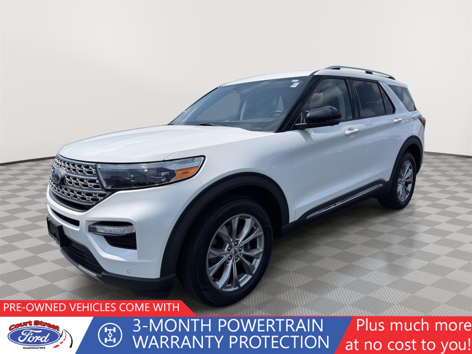 Star White Metallic Tri-Coat 2021 Ford Explorer SUV / Crossover All-Wheel Drive Automatic