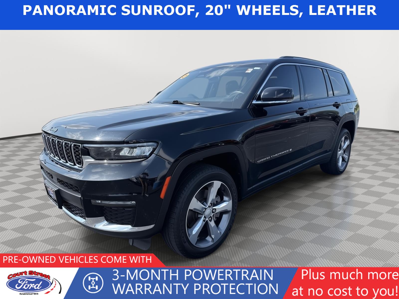 Diamond Black Crystal Pearlcoat 2022 Jeep Grand Cherokee L SUV / Crossover Four-Wheel Drive 8-Speed Automatic