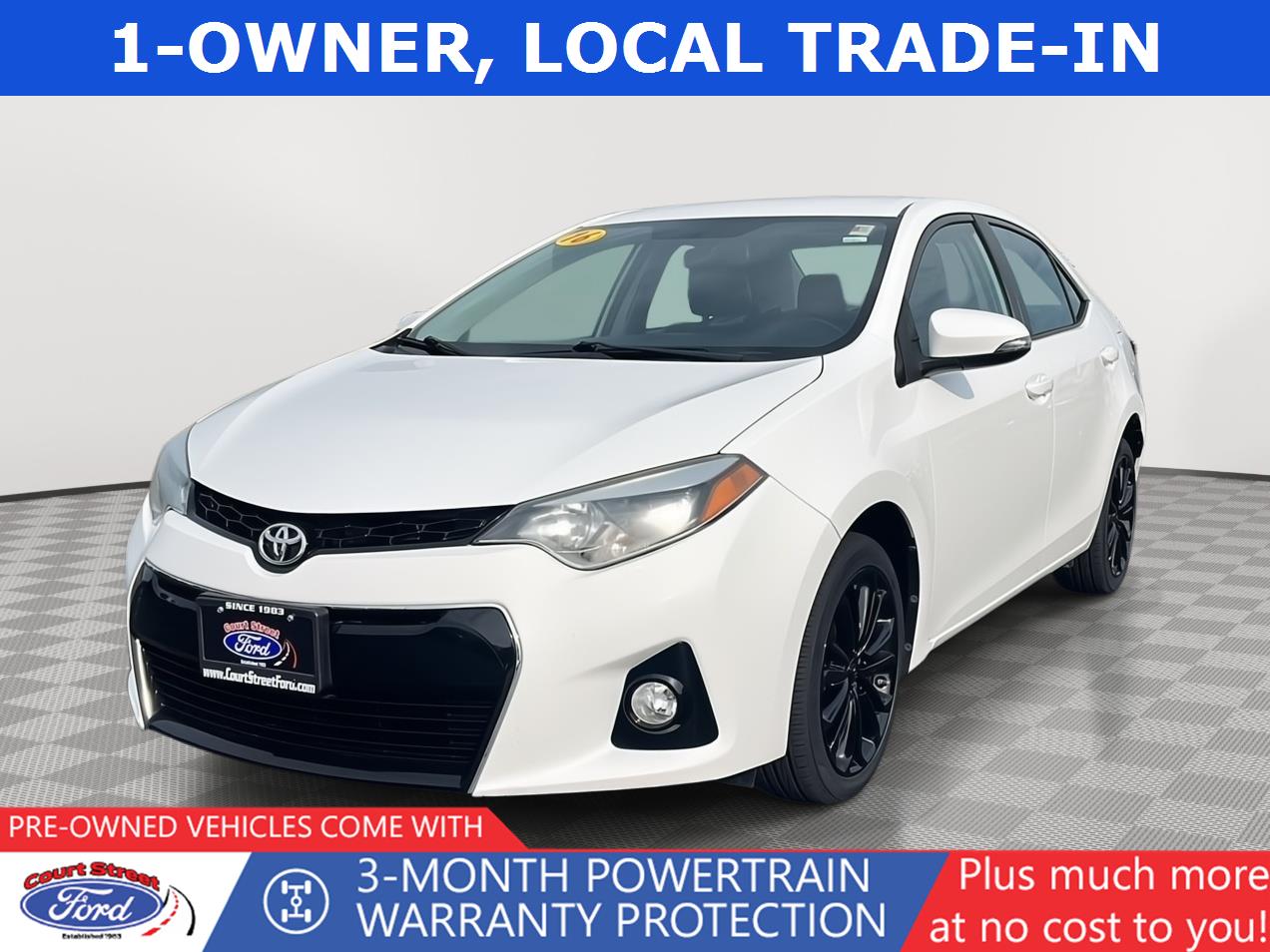 Super White 2016 Toyota Corolla Sedan Front-Wheel Drive Continuously Variable Transmission