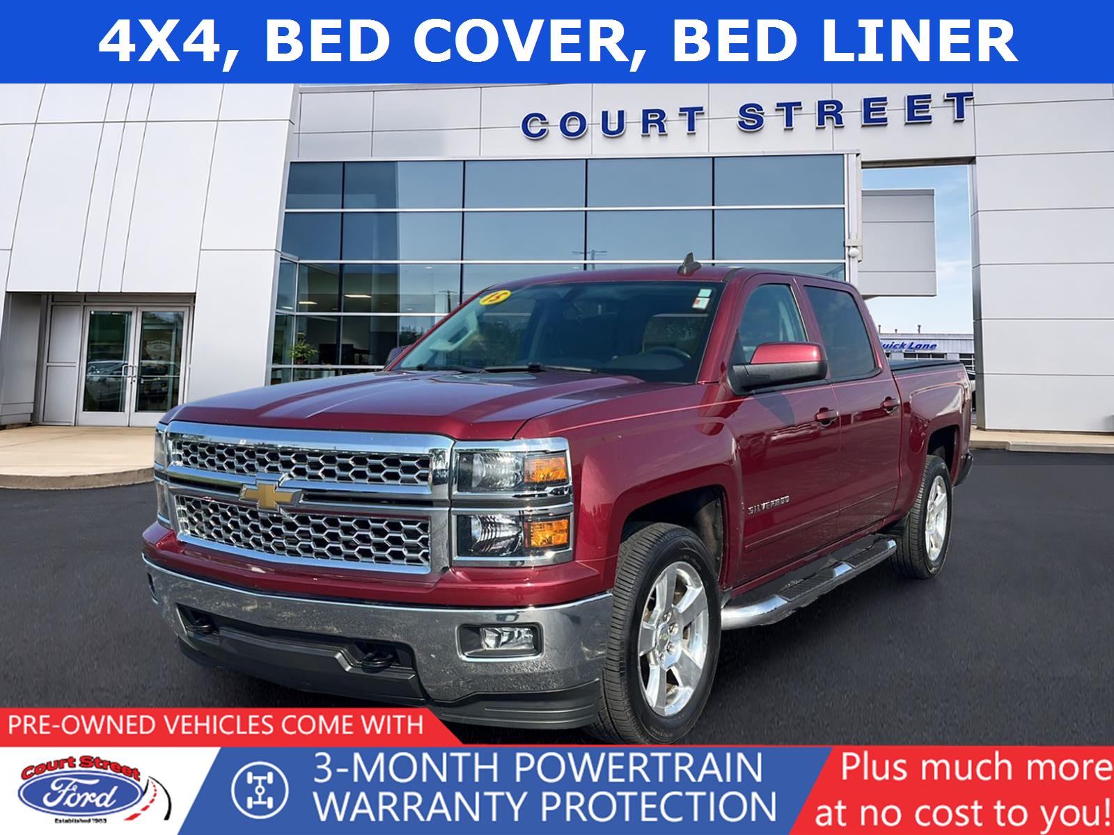 Red (Deep Ruby Metallic) 2015 Chevrolet Silverado 1500 Pickup Truck Four-Wheel Drive 6-Speed Automatic
