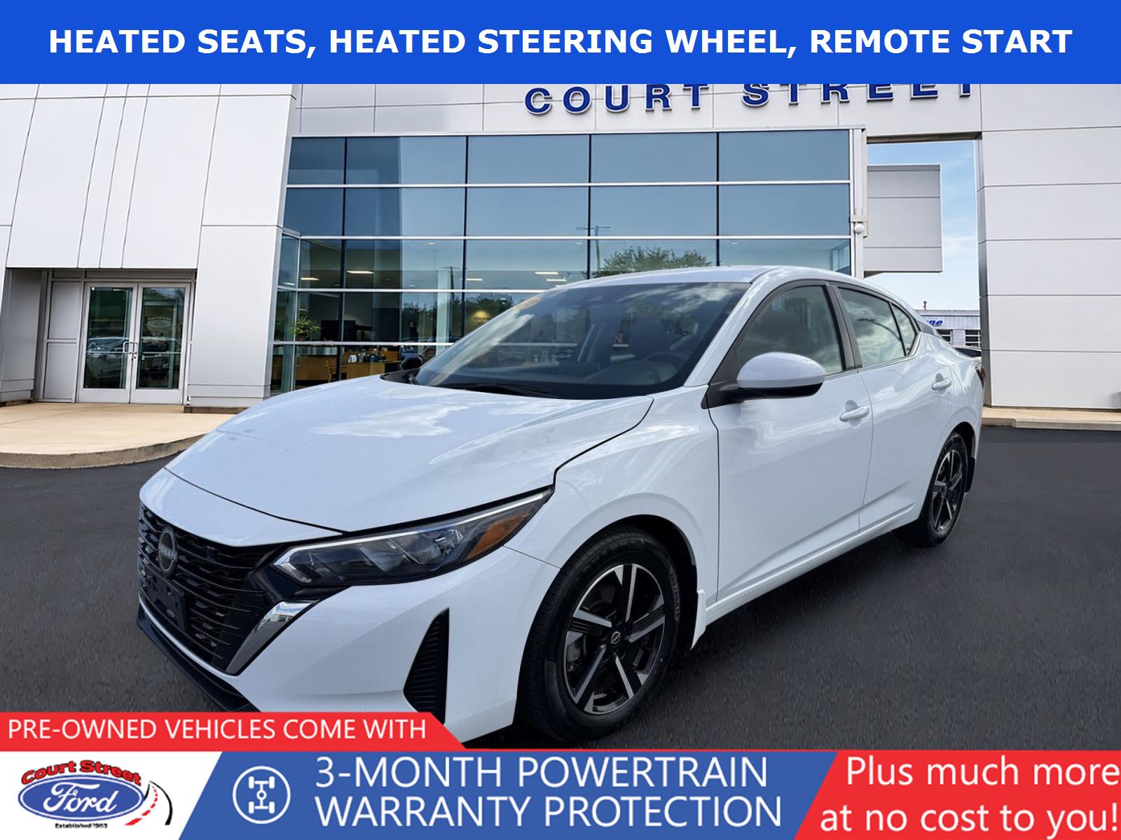 White (Fresh Powder) 2024 Nissan Sentra Sedan Front-Wheel Drive Continuously Variable Transmission