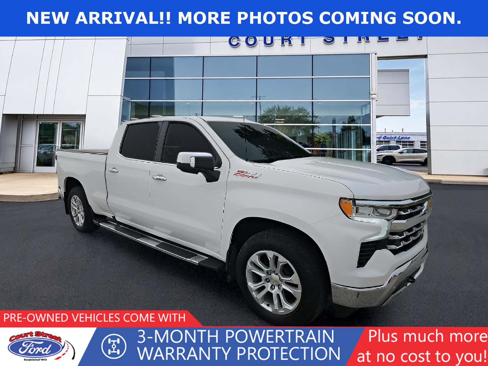 Summit White 2023 Chevrolet Silverado 1500 Pickup Truck Four-Wheel Drive Automatic