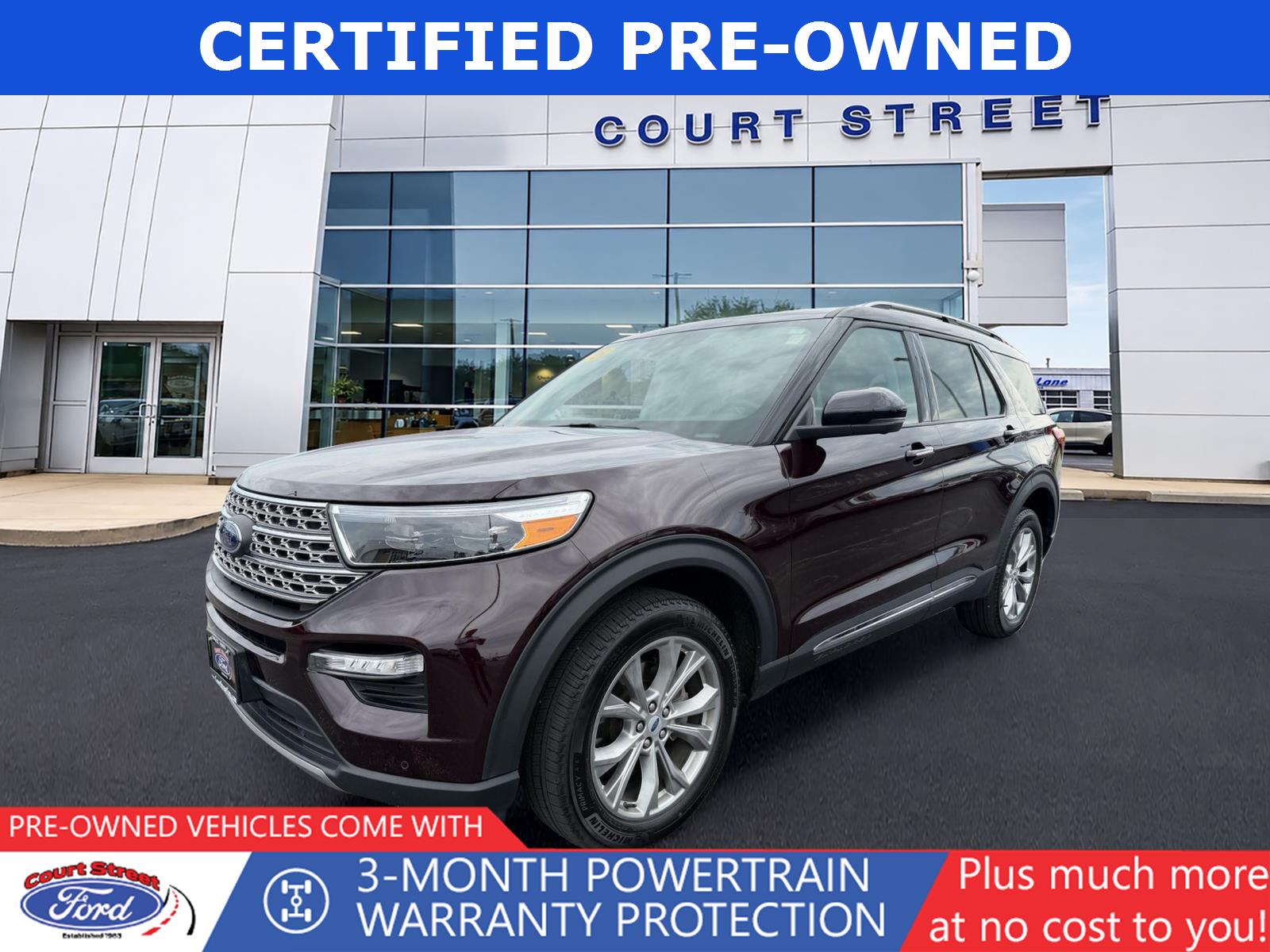 Jewel Red Metallic Tinted Clearcoat 2023 Ford Explorer SUV / Crossover All-Wheel Drive 