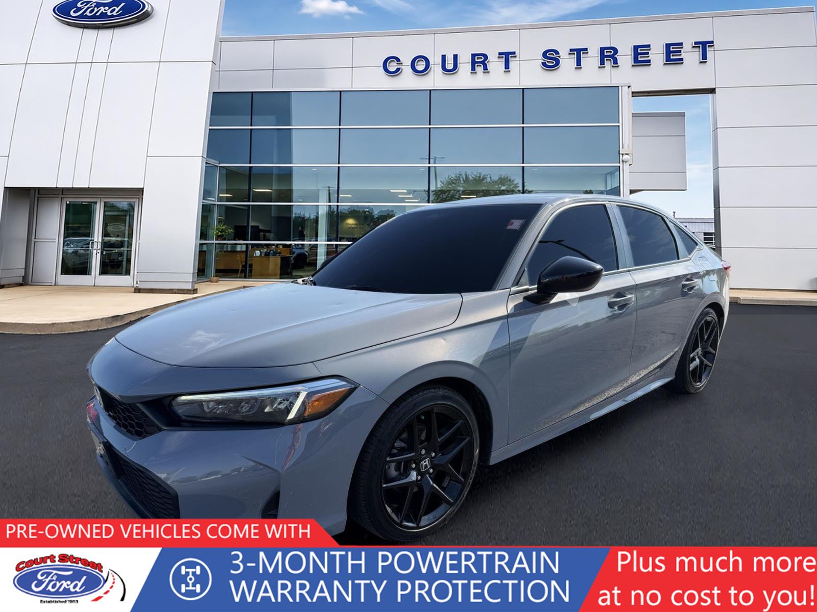 Urban Gray Pearl 2025 Honda Civic Sedan Front-Wheel Drive Continuously Variable Transmission