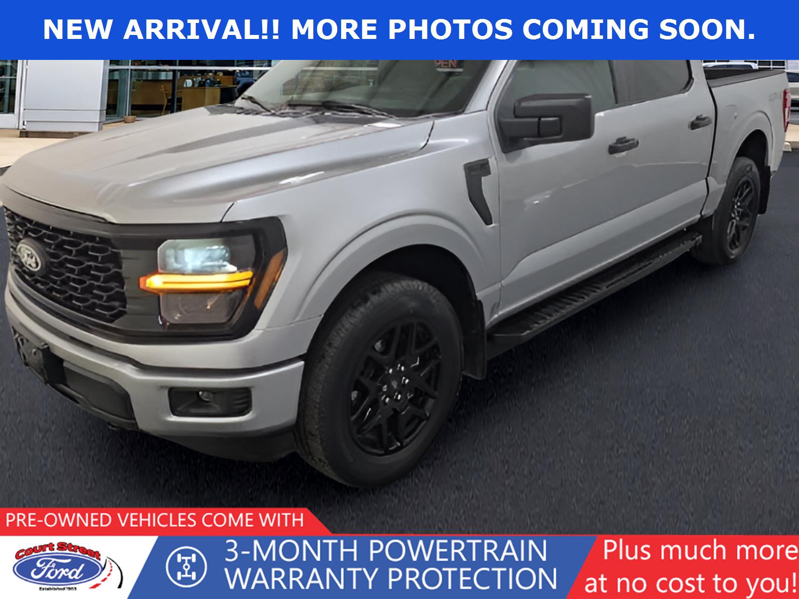 Iconic Silver 2024 Ford F-150 Pickup Truck Four-Wheel Drive Automatic