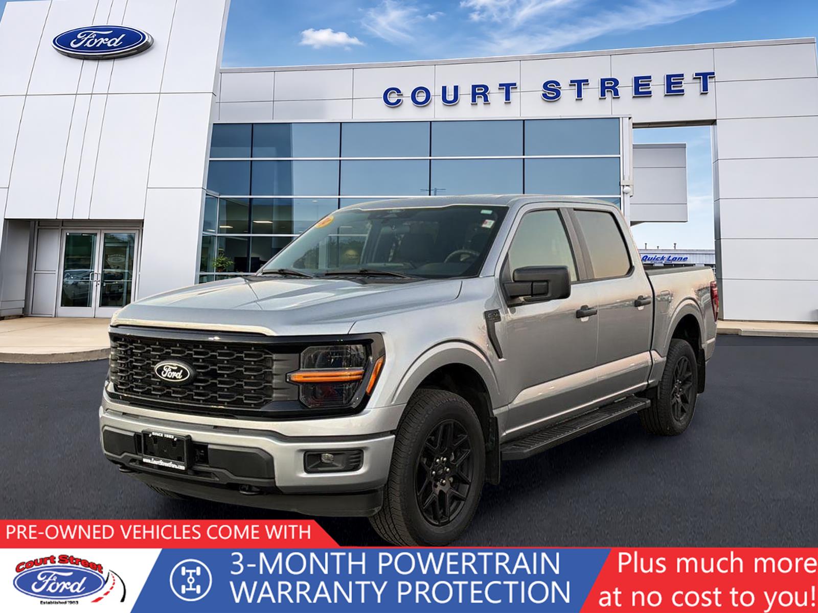 Iconic Silver 2024 Ford F-150 Pickup Truck Four-Wheel Drive Automatic