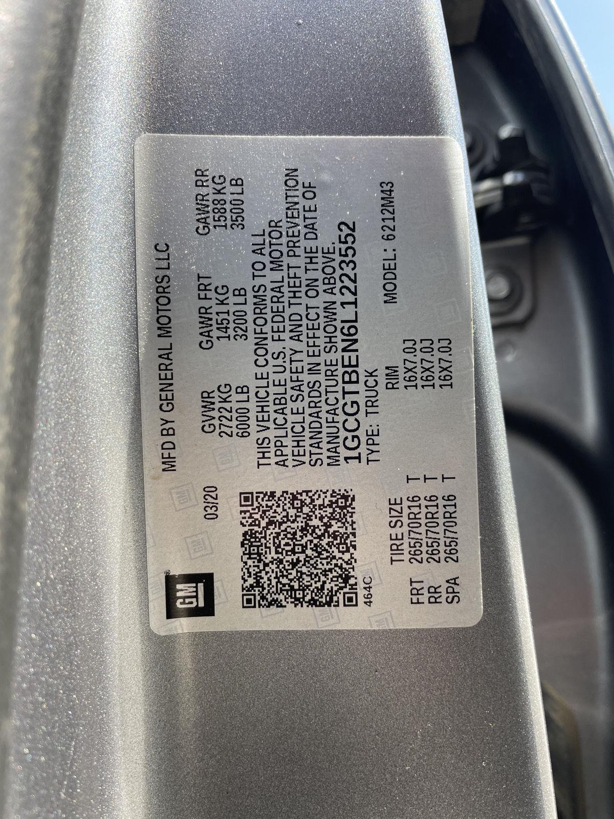 Used 2020 Chevrolet Colorado 4WD Work Truck Crew Cab Truck for sale in Lincoln NE