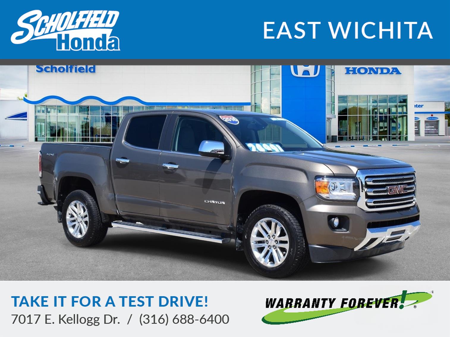 Bronze Alloy Metallic 2016 GMC Canyon SLT Crew Cab 4WD Pickup Truck Four-Wheel Drive 6-Speed Automatic