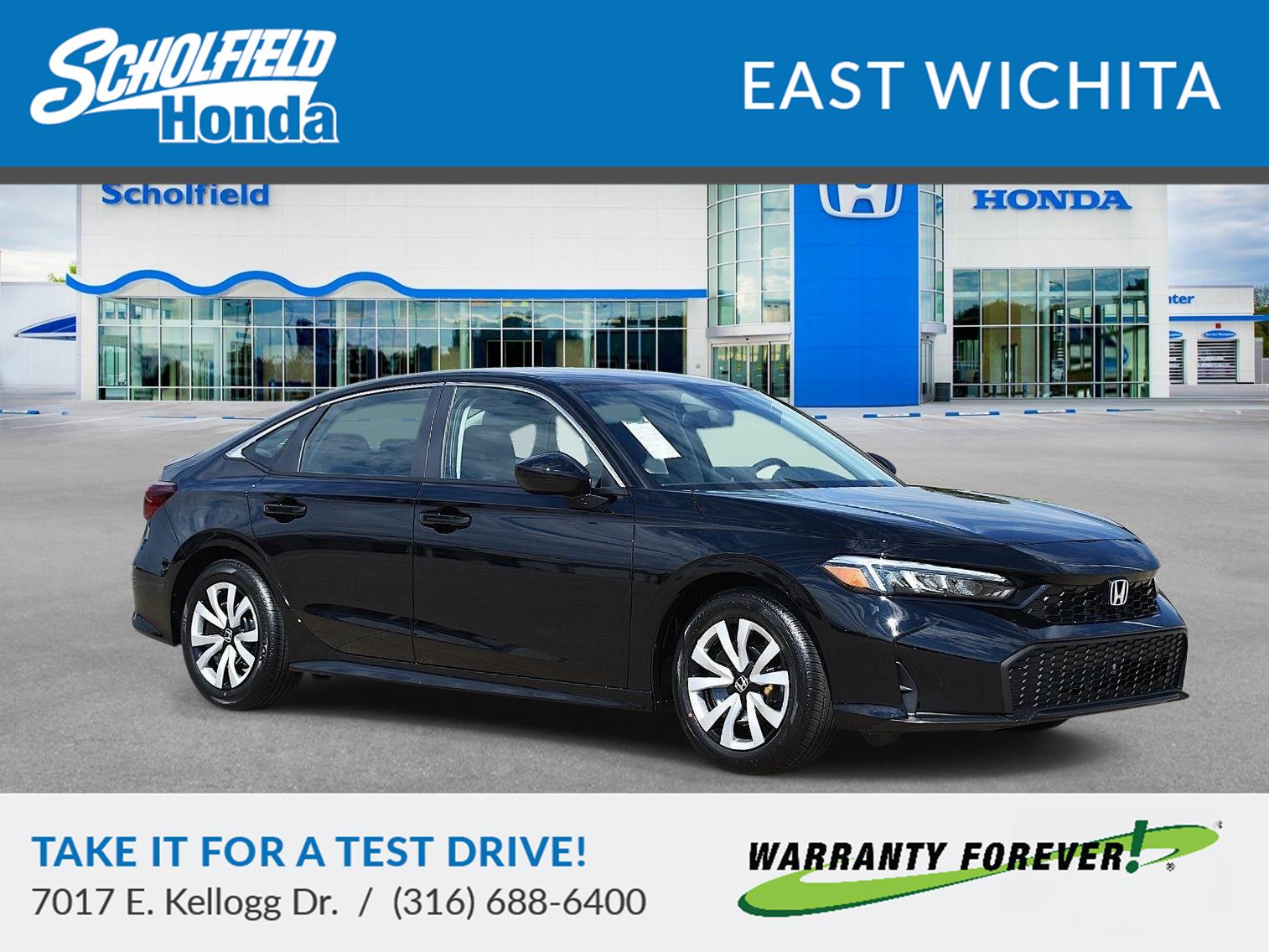 Crystal Black Pearl 2026 Honda Civic Sedan Front-Wheel Drive Continuously Variable Transmission