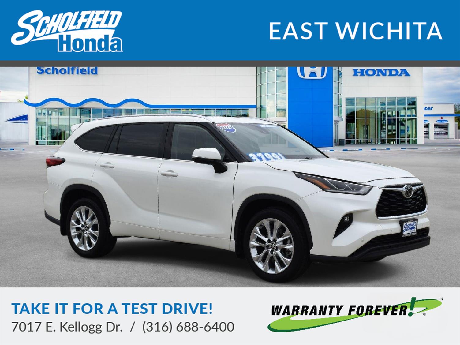 White (Blizzard Pearl) 2021 Toyota Highlander SUV / Crossover All-Wheel Drive Automatic