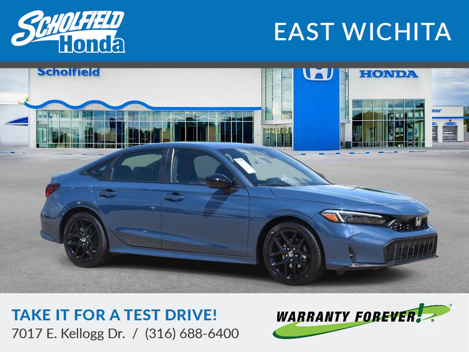 Blue Lagoon Pearl 2026 Honda Civic Sedan Front-Wheel Drive Continuously Variable Transmission