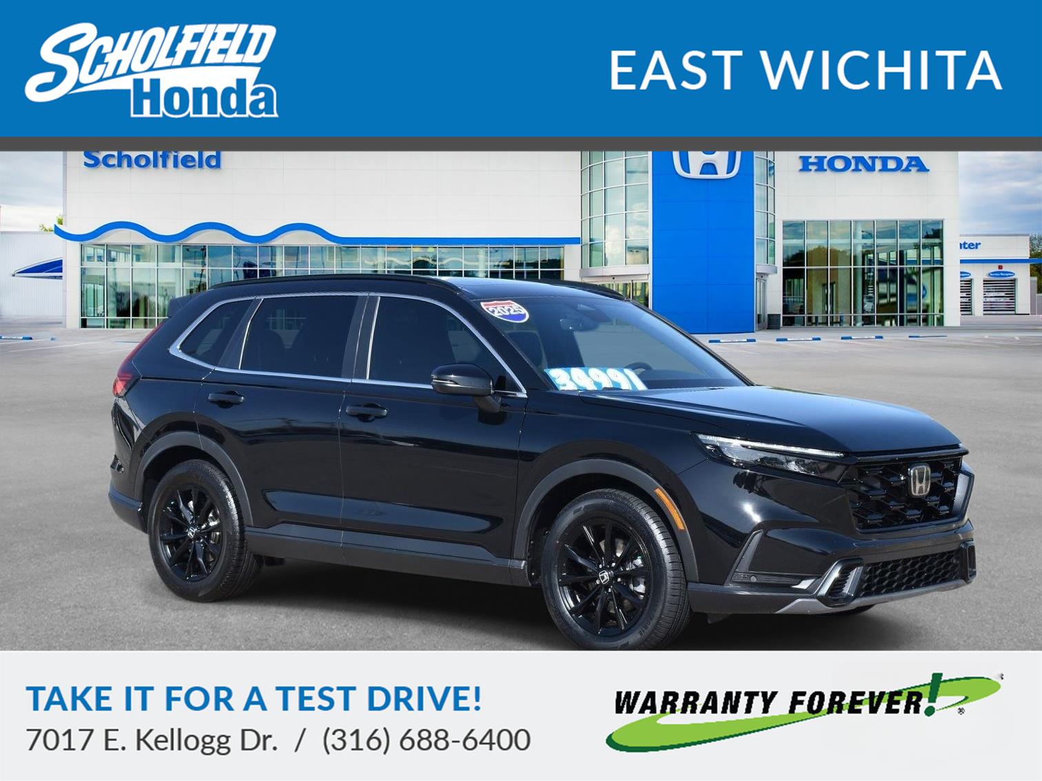 2025 Honda CR-V Hybrid Sport-L Crystal Black Pearl - Scholfield Honda - Image 1