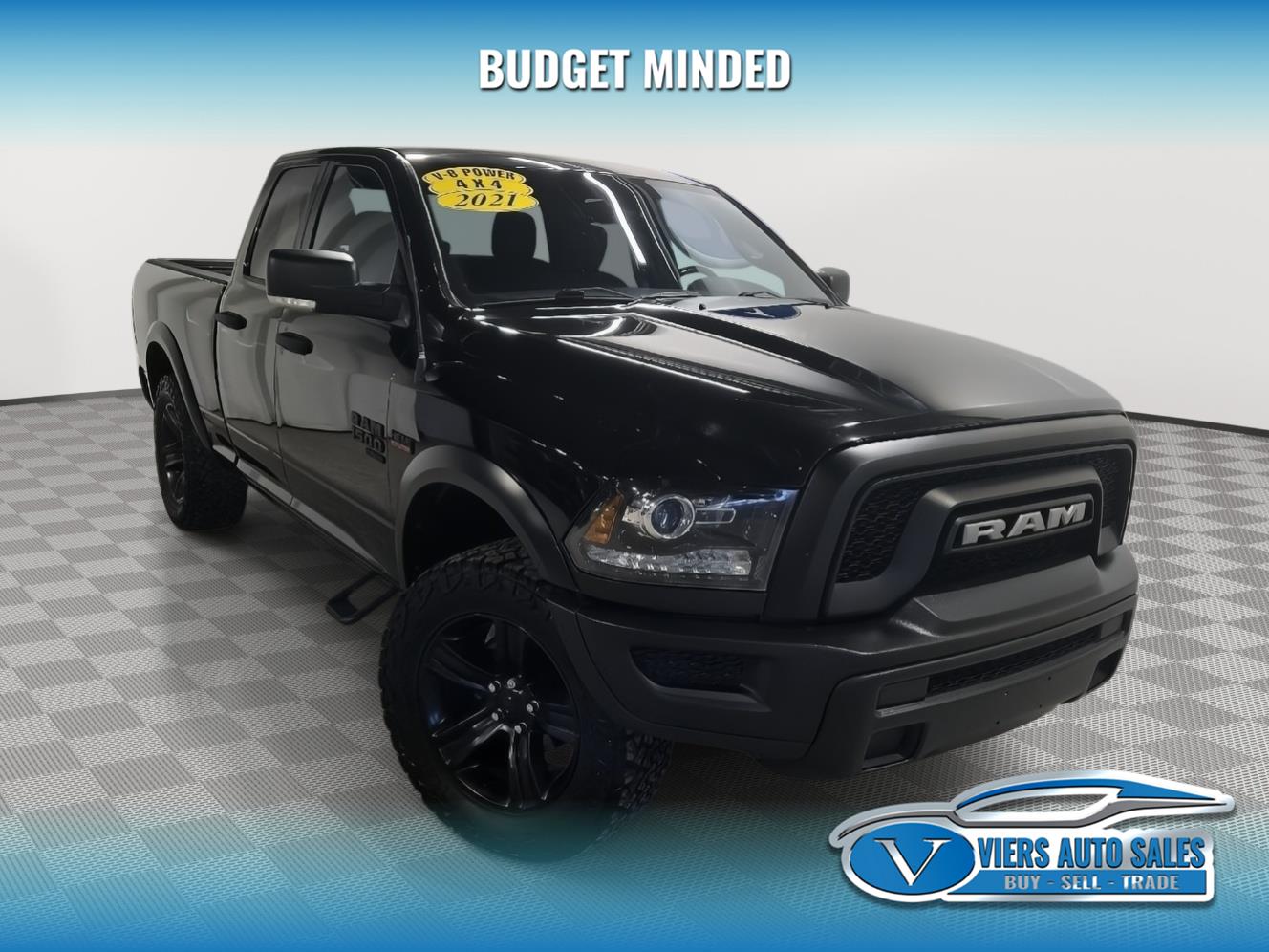 Diamond Black Crystal Pearl 2021 RAM 1500 Pickup Truck Four-Wheel Drive Automatic