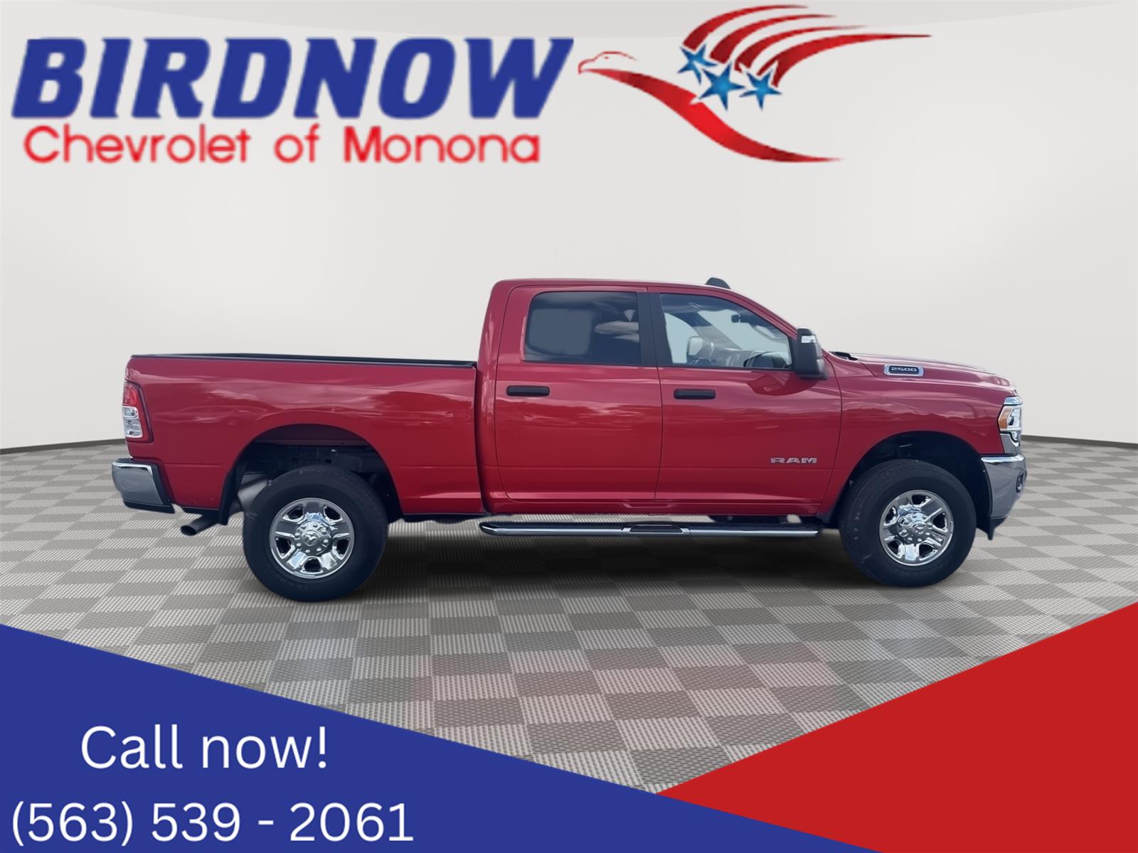 Flame Red Clearcoat 2024 RAM 2500 Big Horn Crew Cab 4WD Pickup Truck Four-Wheel Drive 8-Speed Automatic