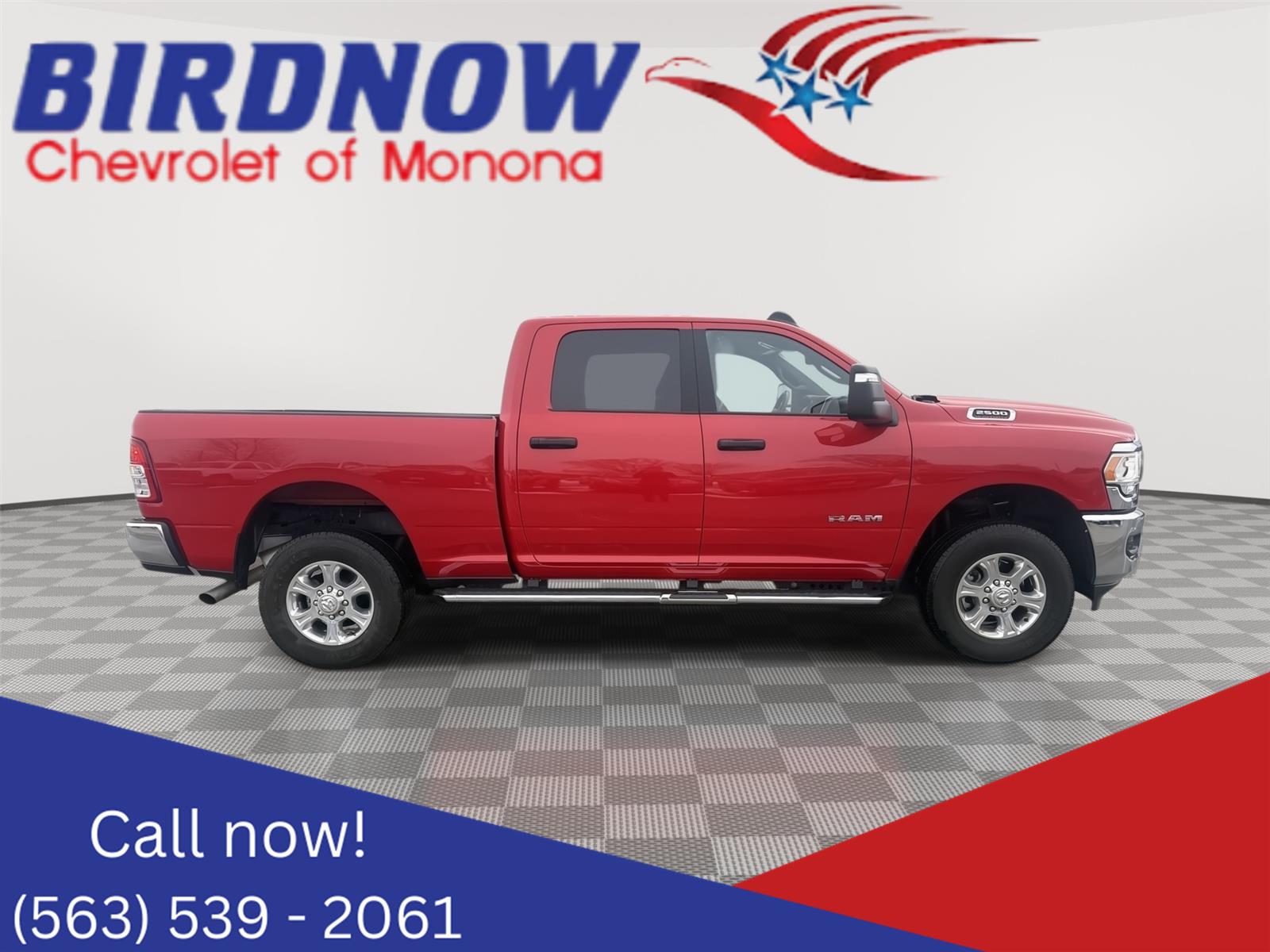 Flame Red Clearcoat 2024 RAM 2500 Big Horn Crew Cab 4WD Pickup Truck Four-Wheel Drive 8-Speed Automatic