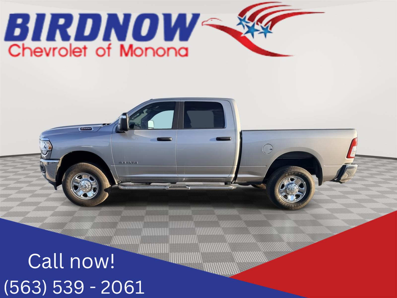 Billet Silver Metallic Clearcoat 2024 RAM 2500 Big Horn Crew Cab 4WD Pickup Truck Four-Wheel Drive 8-Speed Automatic
