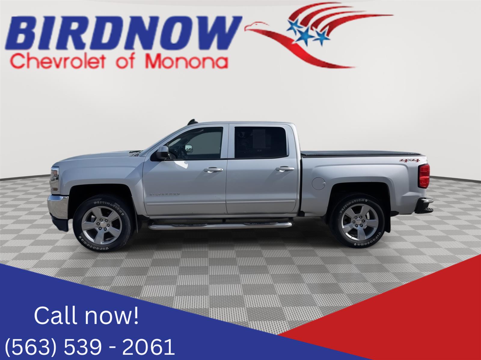 Silver Ice Metallic 2016 Chevrolet Silverado 1500 LT Crew Cab 4WD Pickup Truck Four-Wheel Drive 6-Speed Automatic
