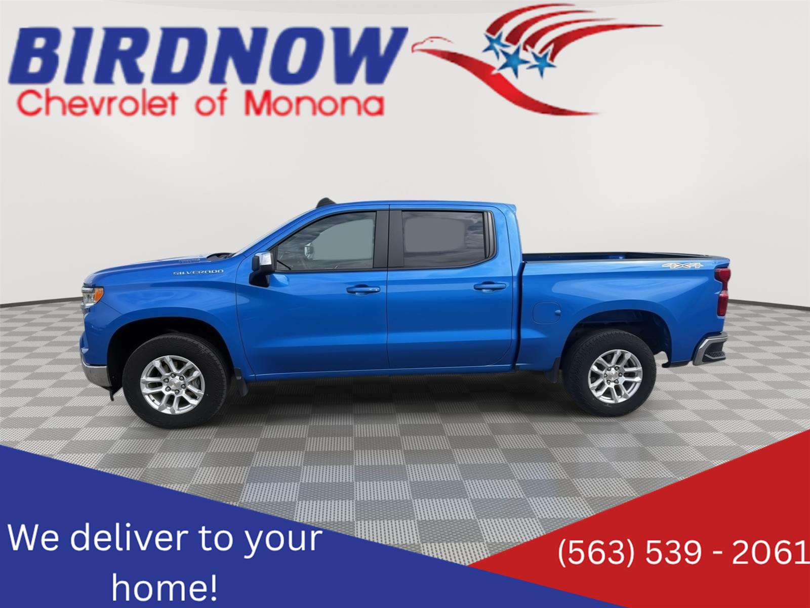 Riptide Blue Metallic 2025 Chevrolet Silverado 1500 Pickup Truck Four-Wheel Drive 8-Speed Automatic