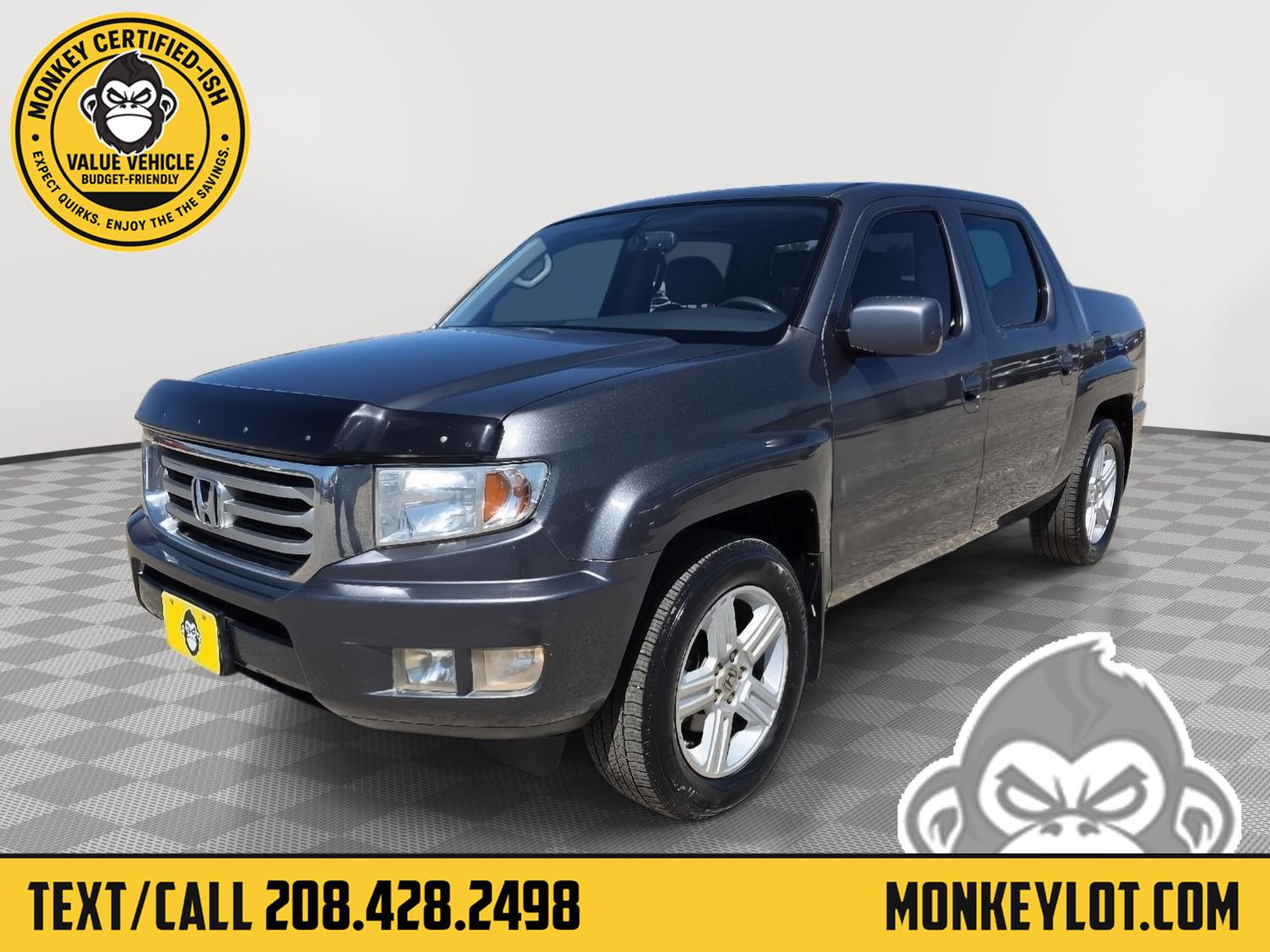 Gray (Modern Steel Metallic) 2014 Honda Ridgeline RTL Pickup Truck Four-Wheel Drive Automatic
