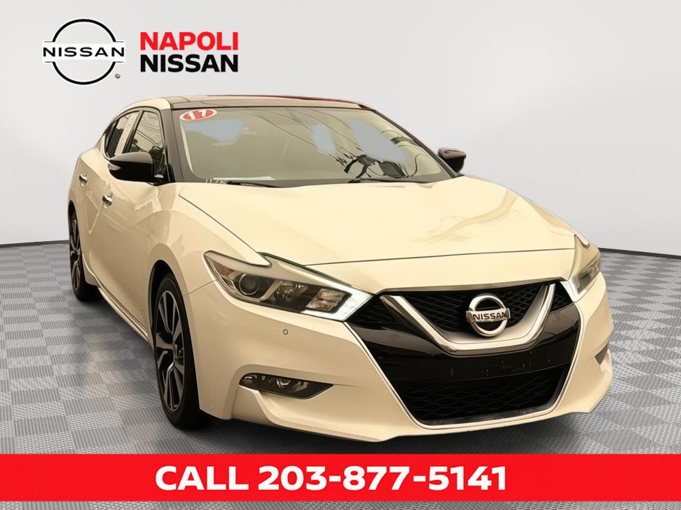 Pearl White 2017 Nissan Maxima Sedan Front-Wheel Drive Continuously Variable Transmission
