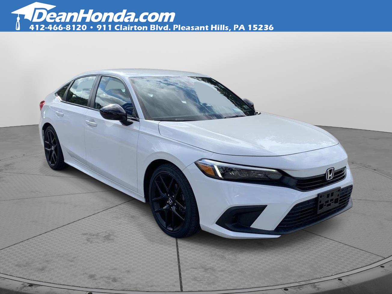 Platinum White Pearl 2024 Honda Civic Sedan Front-Wheel Drive Continuously Variable Transmission
