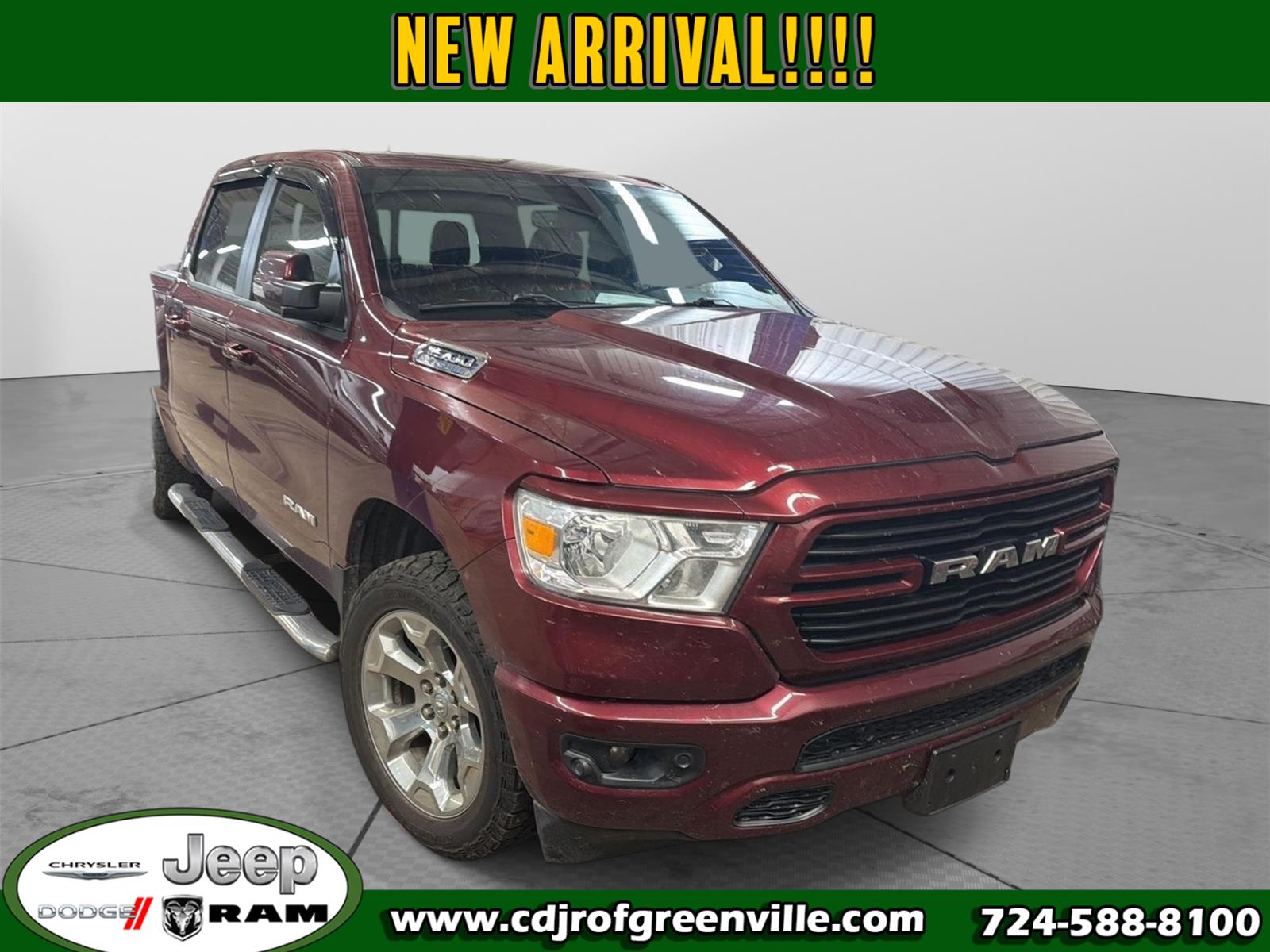 Delmonico Red Pearlcoat 2021 RAM 1500 Pickup Truck Four-Wheel Drive 8-Speed Automatic
