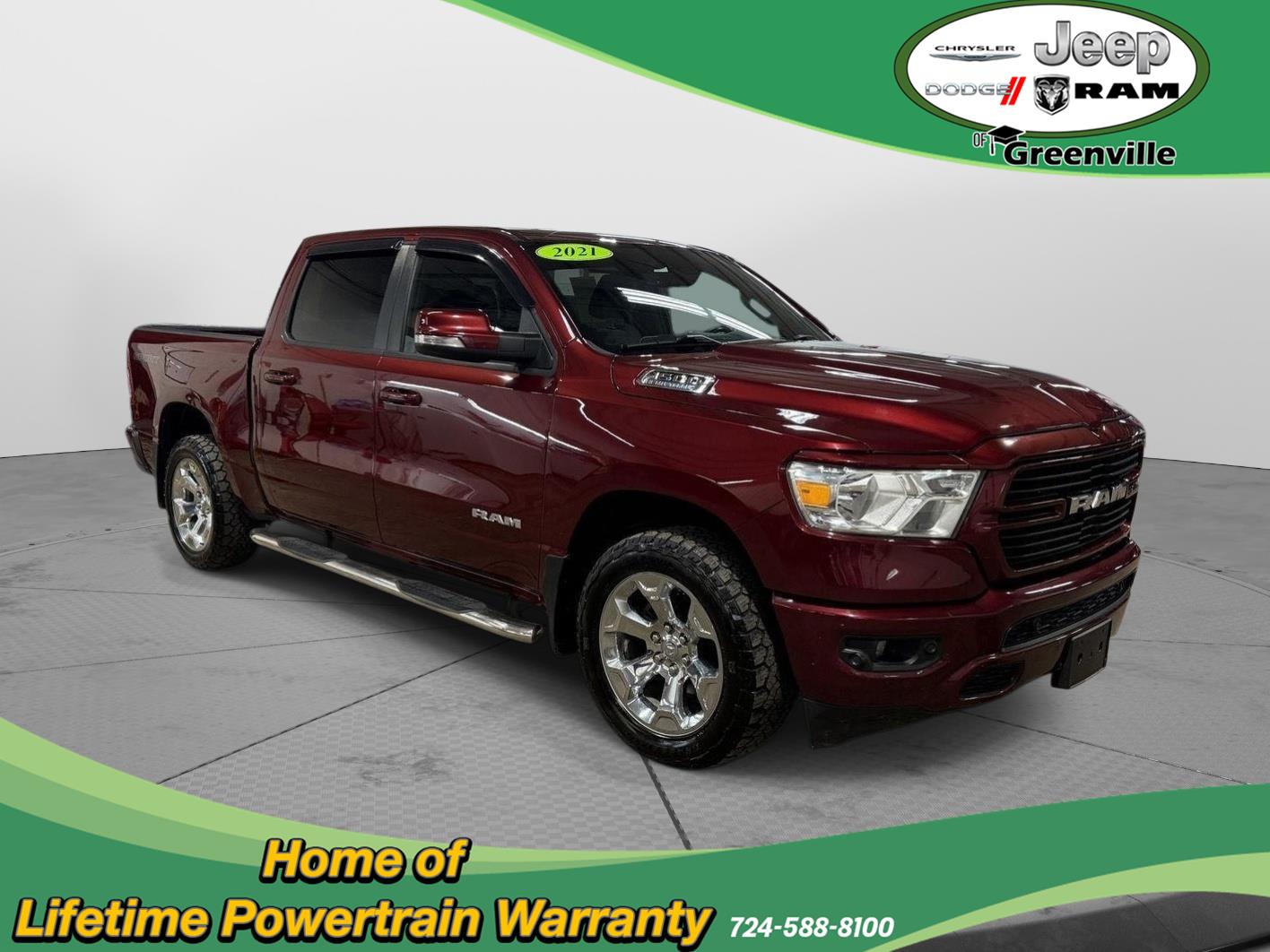 Delmonico Red Pearlcoat 2021 RAM 1500 Pickup Truck Four-Wheel Drive 8-Speed Automatic