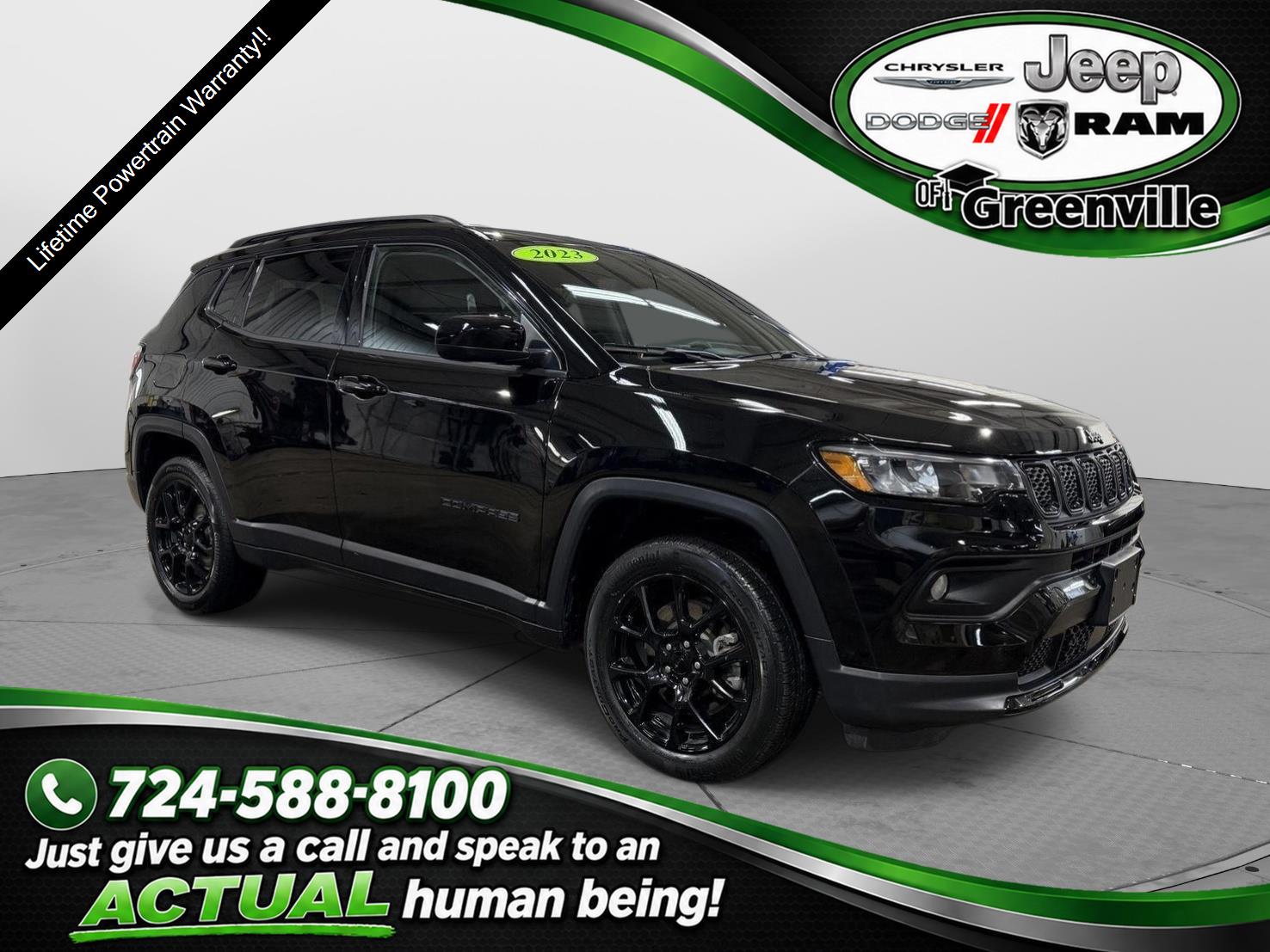Diamond Black Crystal Pearlcoat 2023 Jeep Compass SUV / Crossover Four-Wheel Drive 8-Speed Automatic